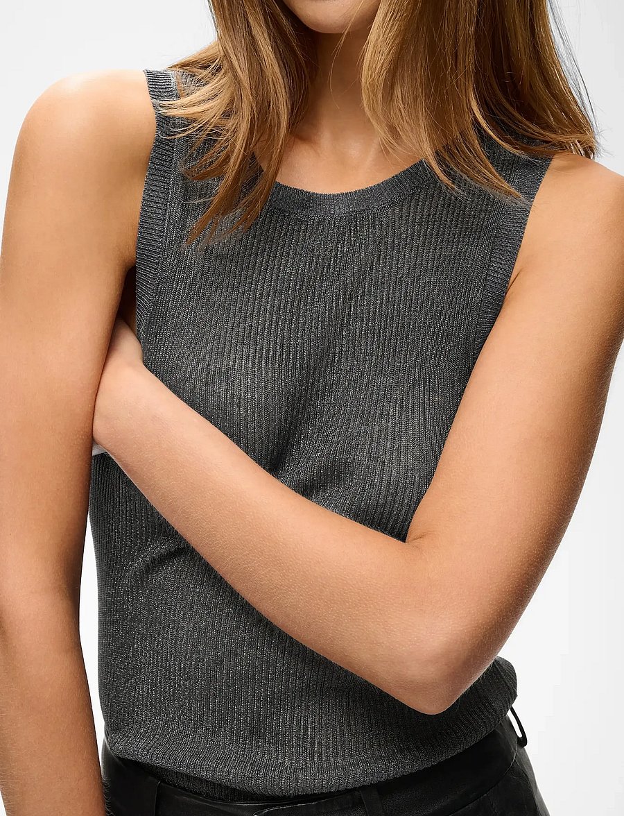 Gestuz - SilviGZ top - linnen - asphalt metallic - 5