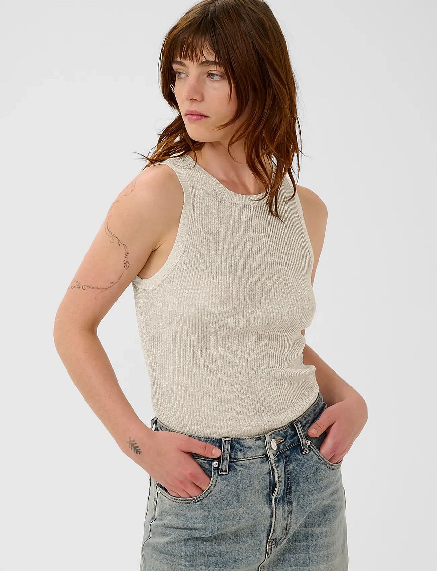 Gestuz - SilviGZ top - tanktops - champagne silver - 0
