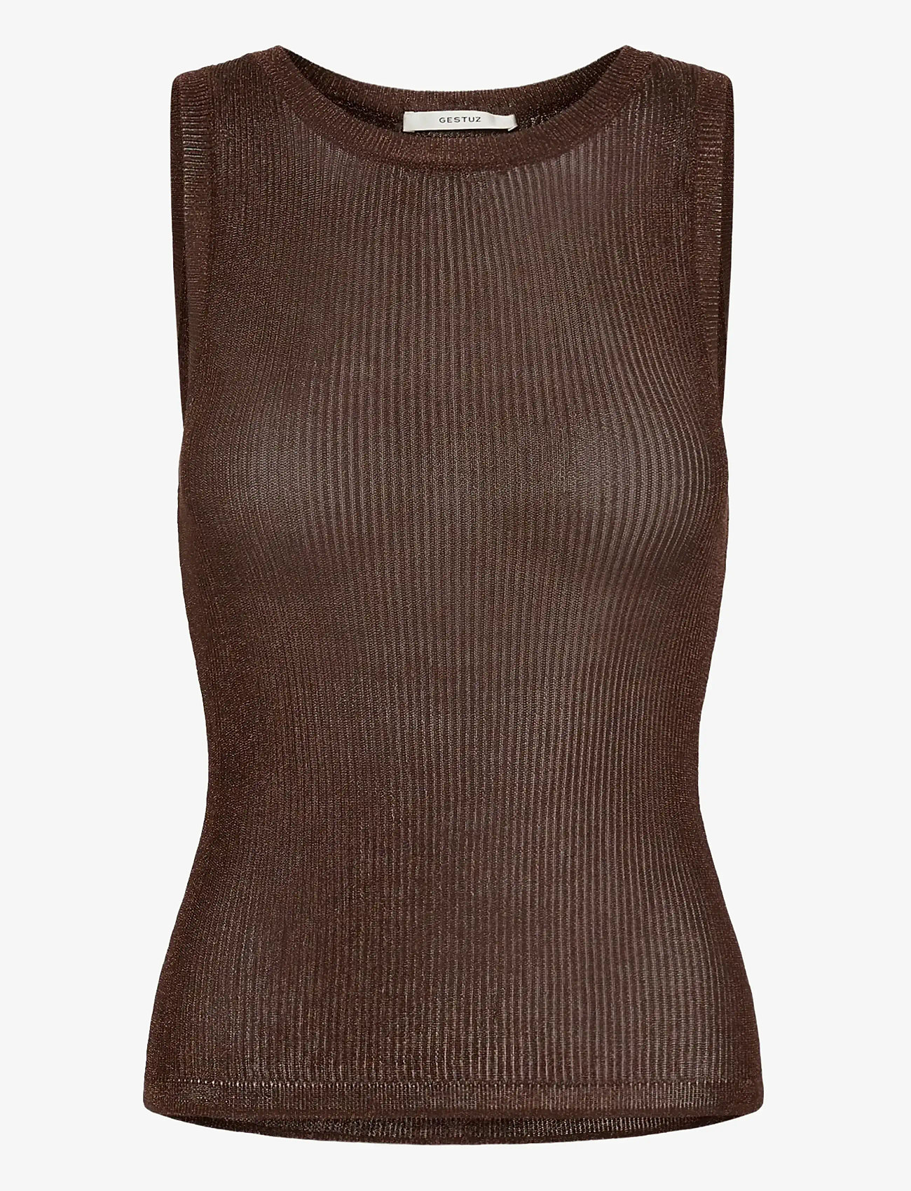 Gestuz - SilviGZ top - sleeveless tops - deep brown metallic - 1