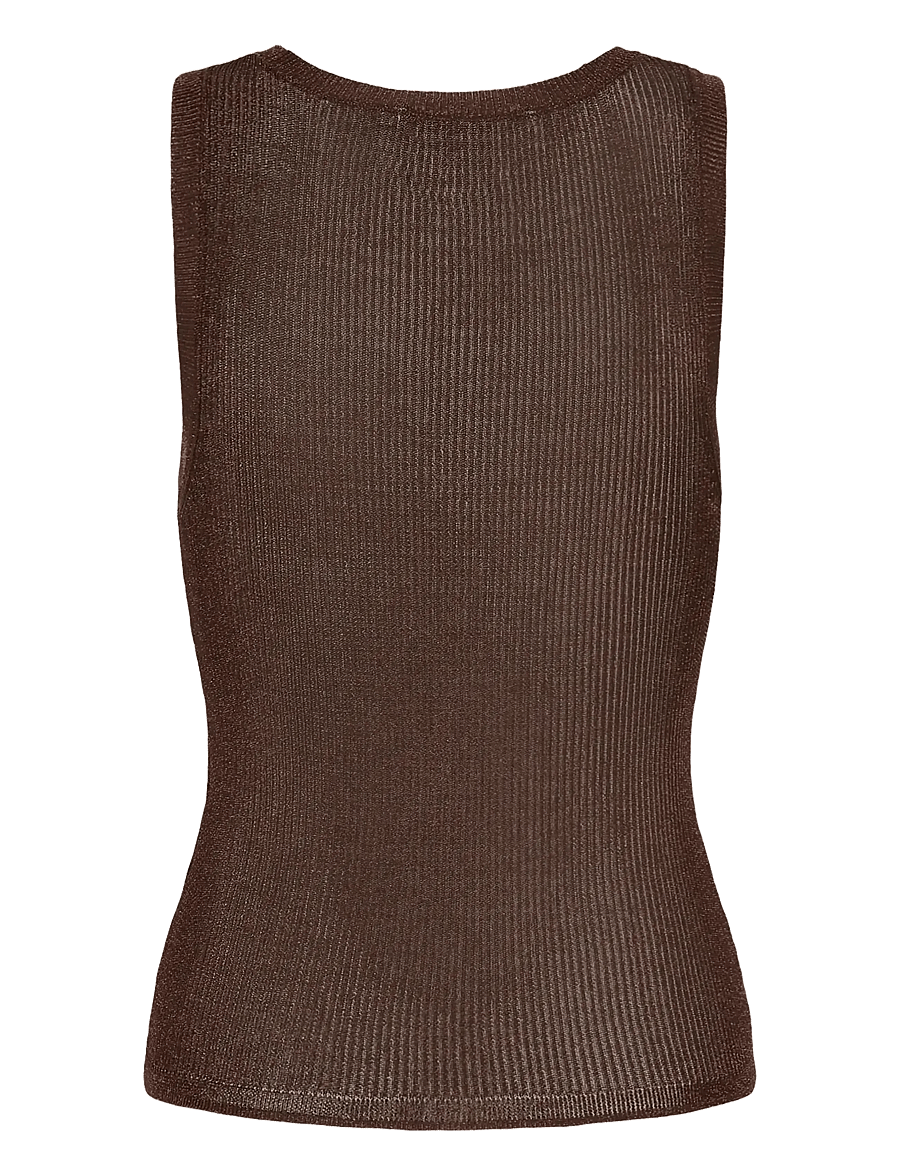 Gestuz - SilviGZ top - linnen - deep brown metallic - 2