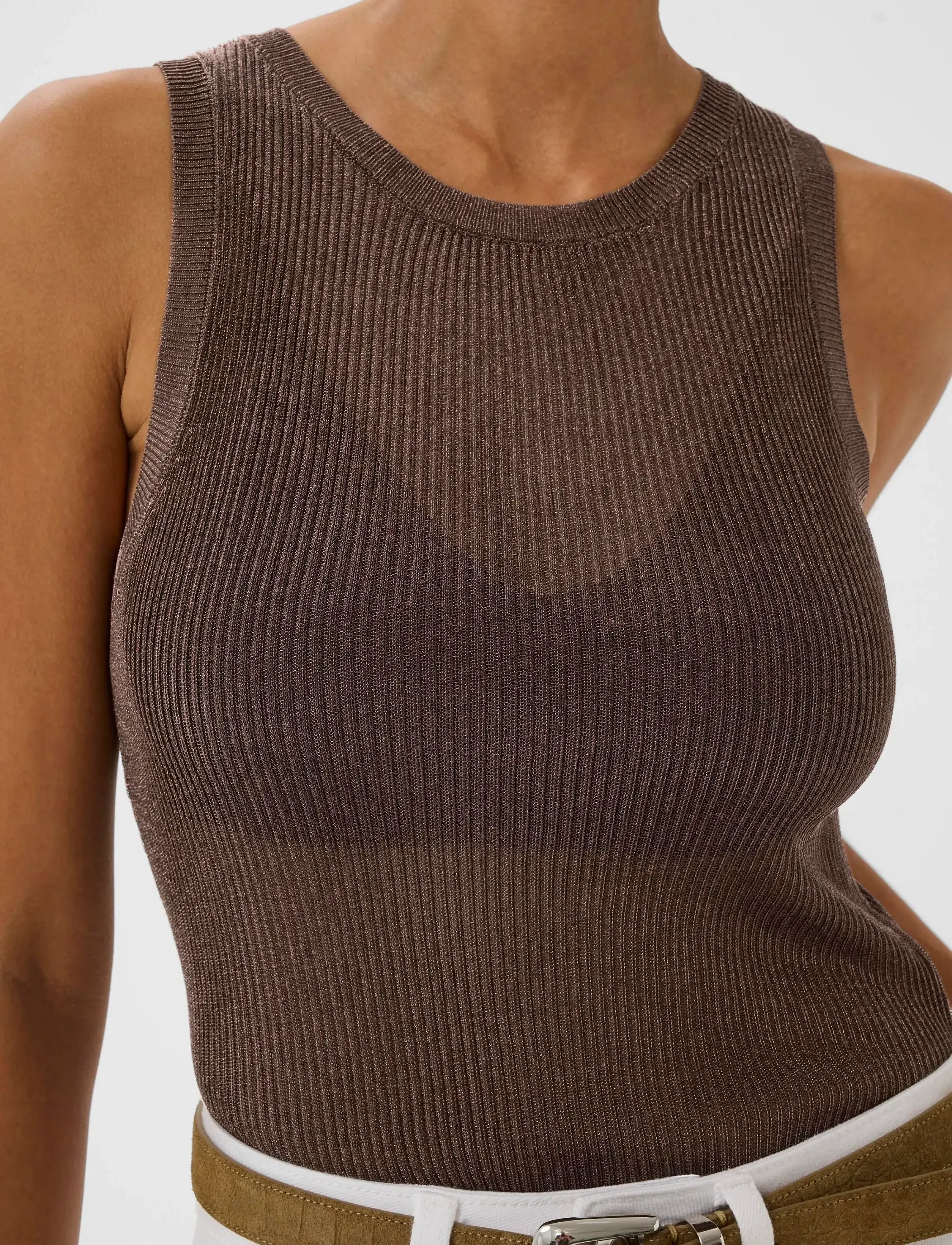 Gestuz - SilviGZ top - Ärmellose tops - deep brown metallic - 3