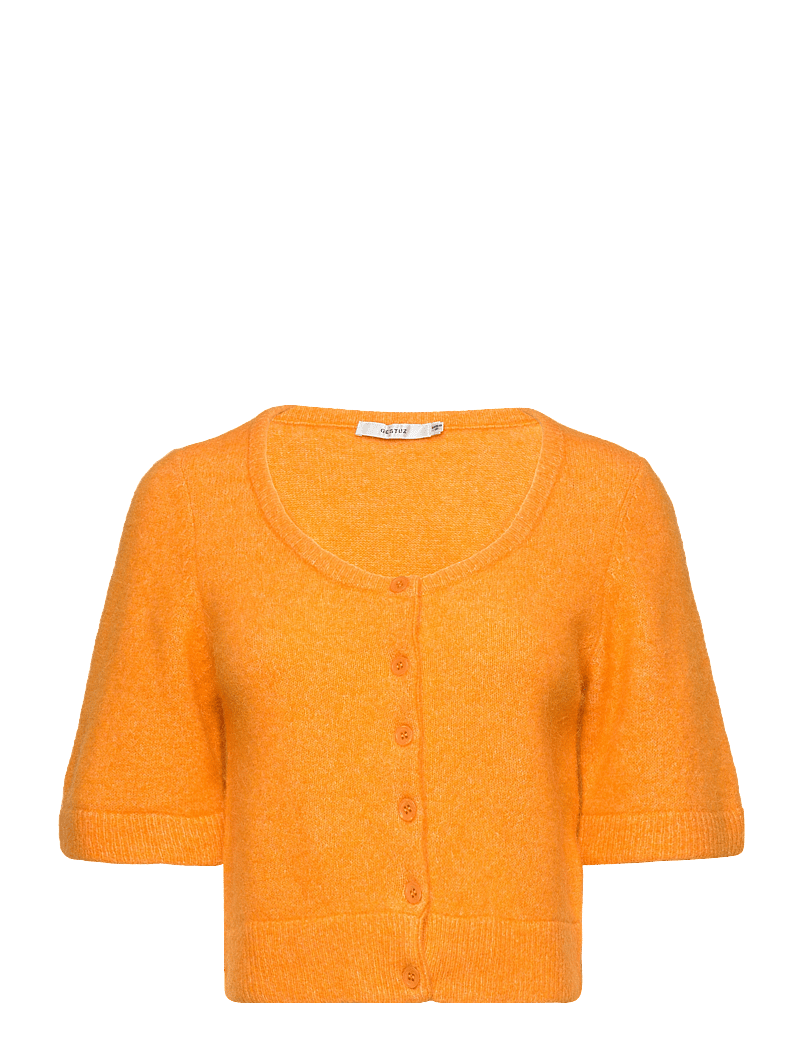Gestuz - AlphaGZ U-cardigan - cardigans - flame orange melange - 1