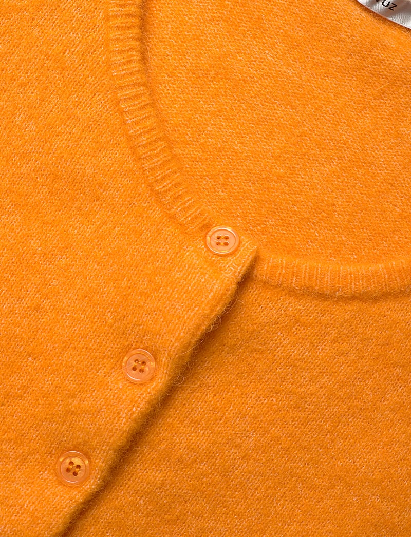 Gestuz - AlphaGZ U-cardigan - cardigans - flame orange melange - 5