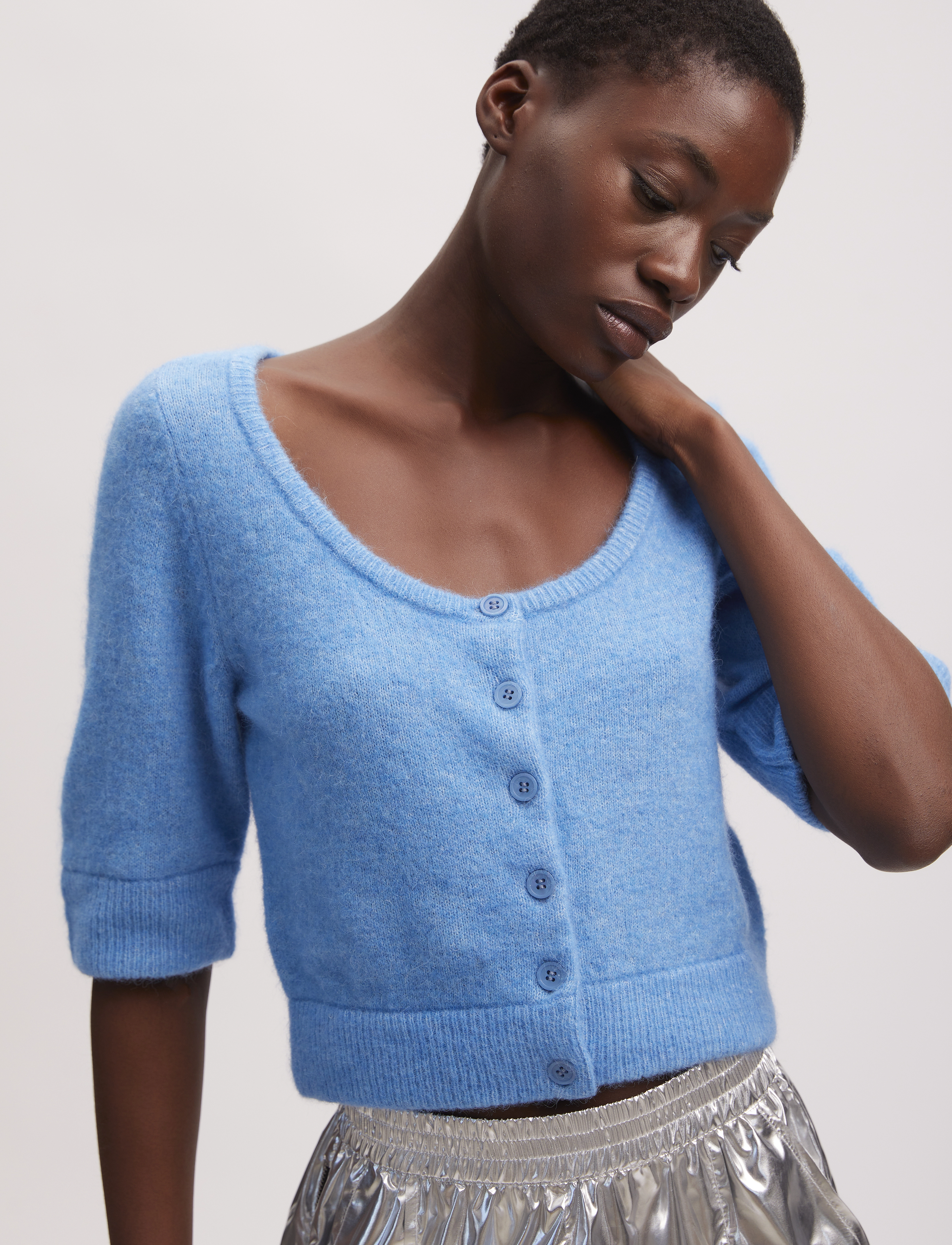 Gestuz - AlphaGZ U-cardigan - malibu blue melange - 4