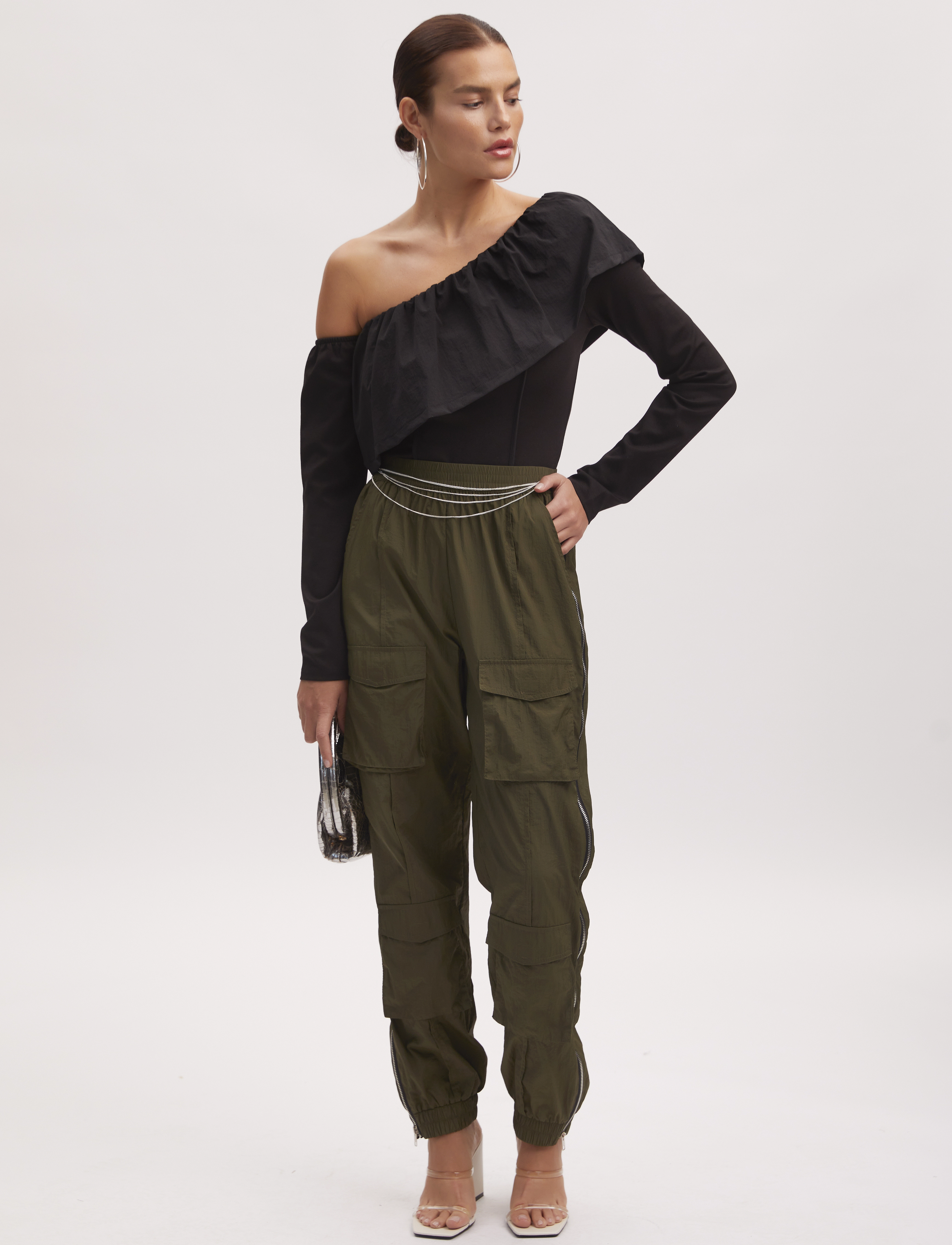 Gestuz - AfinaGZ HW pants - dark military olive - 2