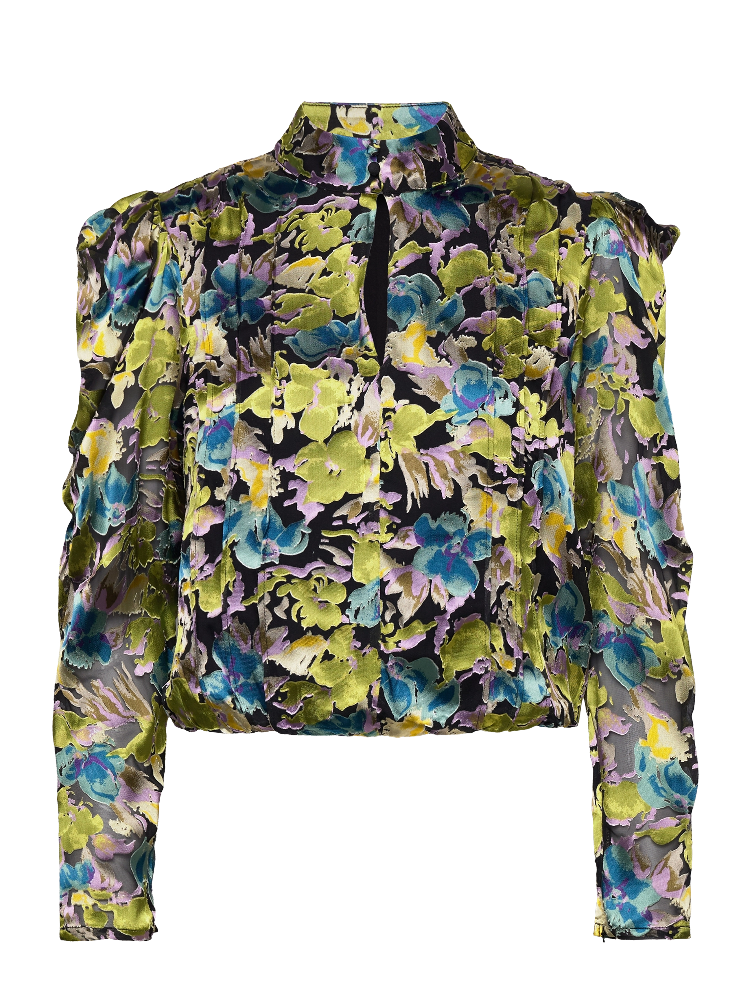 Gestuz FloriaGZ blouse - Transitional Layering - BLUE GREEN MULTI FLORAL / green