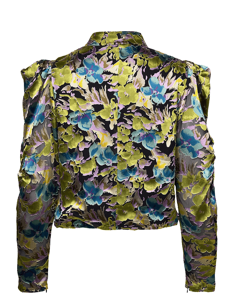 Gestuz - FloriaGZ blouse - pikkade varrukatega pluusid - blue green multi floral - 2