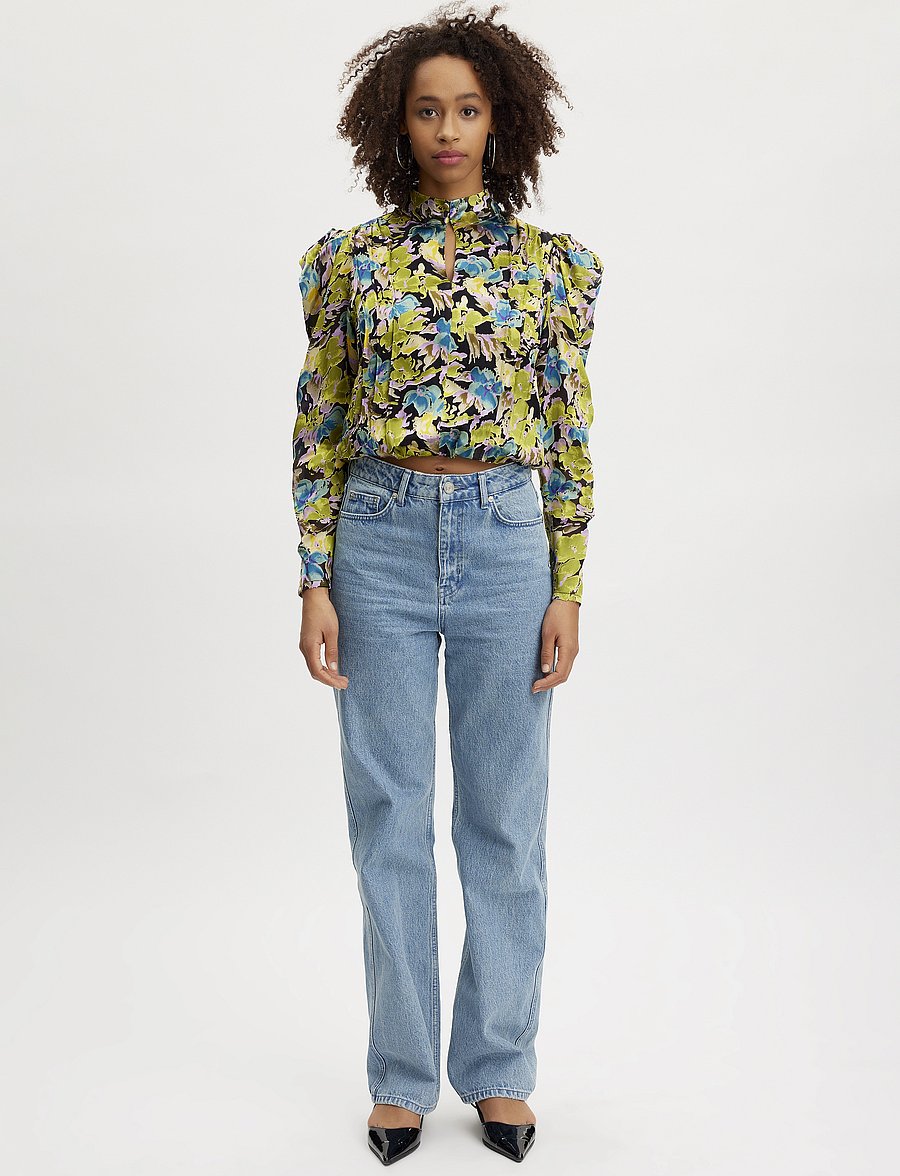 Gestuz - FloriaGZ blouse - pikkade varrukatega pluusid - blue green multi floral - 0