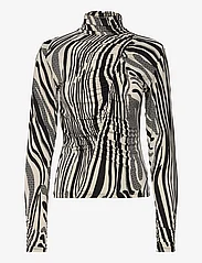 Gestuz - OdaGZ p blouse - langærmede bluser - black/silver birch logo - 0