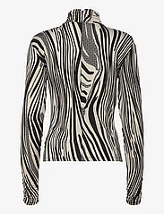 Gestuz - OdaGZ p blouse - langærmede bluser - black/silver birch logo - 1
