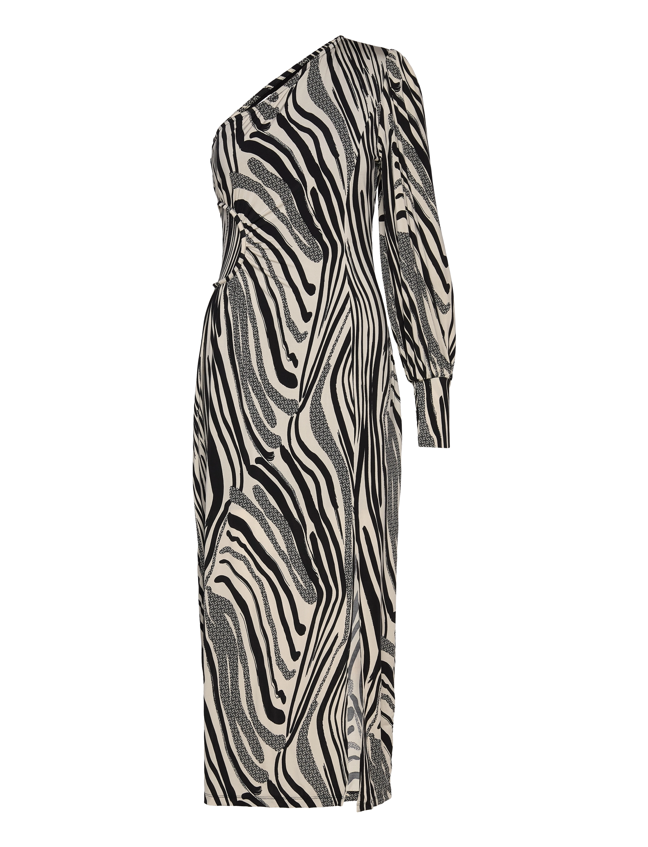 Gestuz OdaGZ p one shoulder dress - Klänningar - BLACK/SILVER BIRCH LOGO / black
