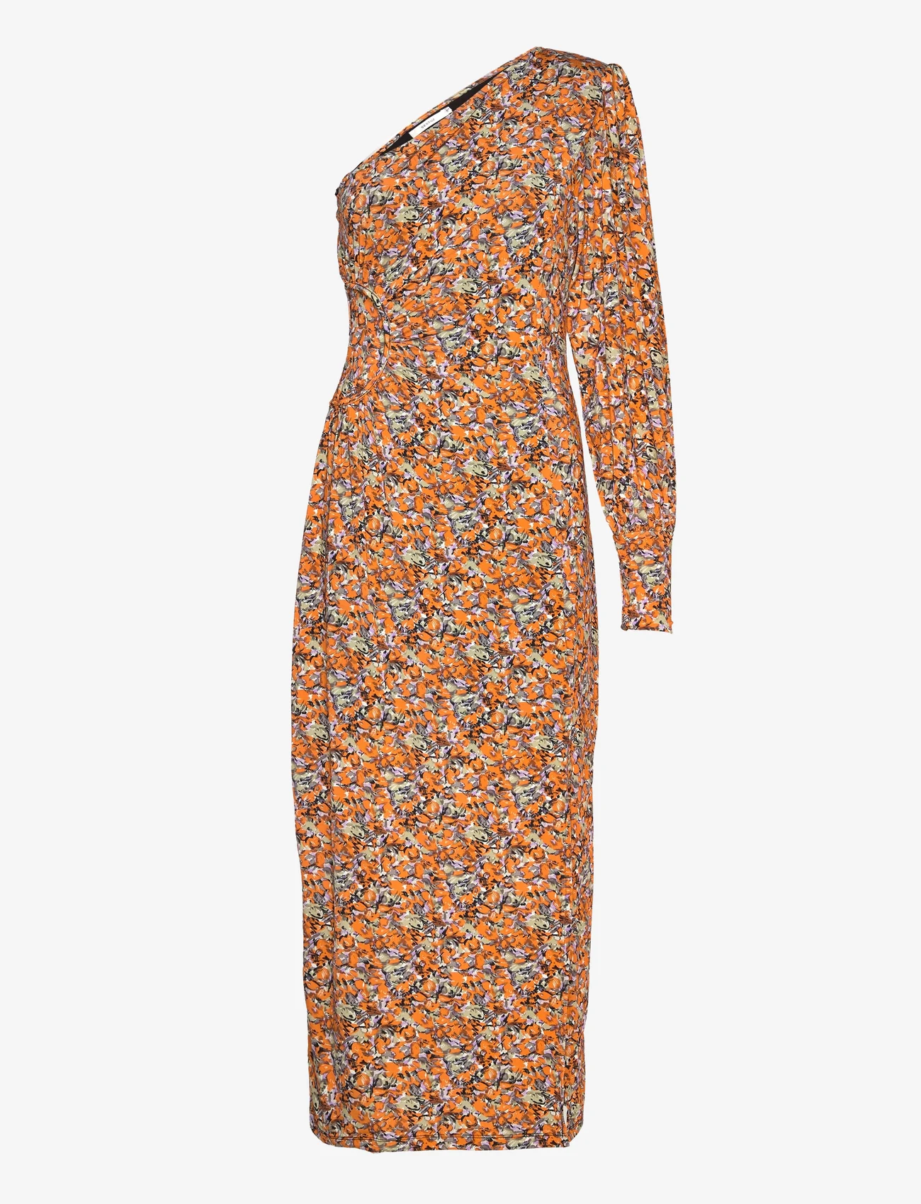 Gestuz - OdaGZ p one shoulder dress - vakarėlių drabužiai išparduotuvių kainomis - orange purple brush - 0