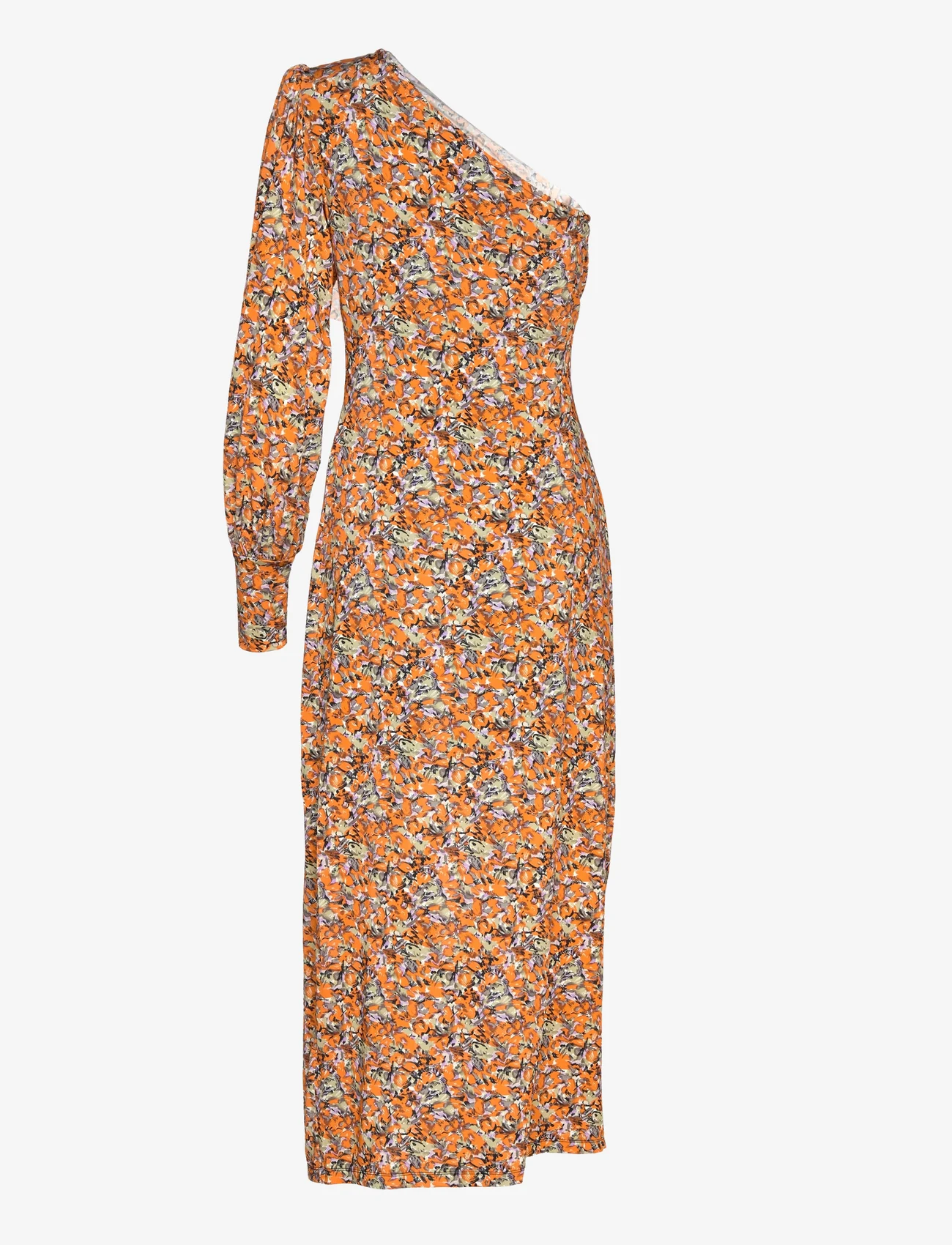 Gestuz - OdaGZ p one shoulder dress - vakarėlių drabužiai išparduotuvių kainomis - orange purple brush - 1