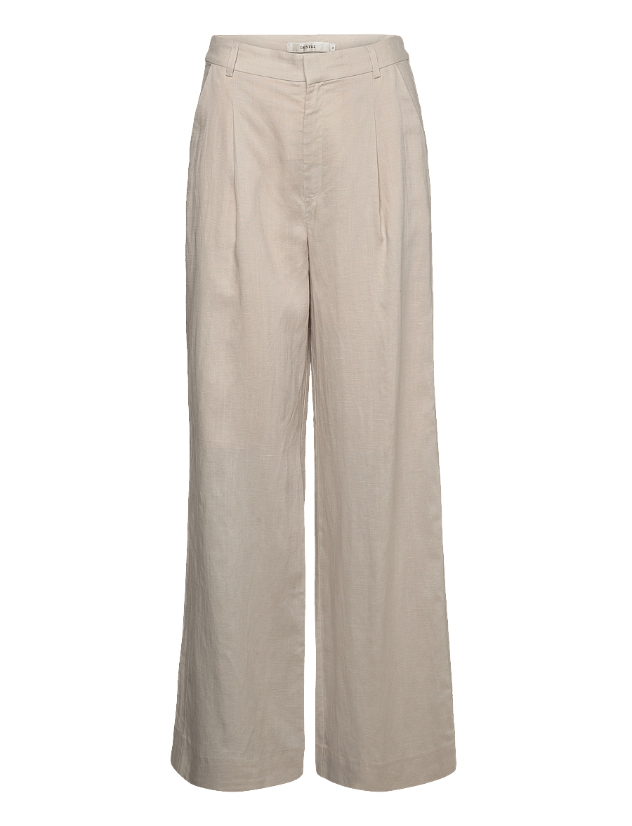 Gestuz - PaulaGZ linen MW wide pants NOOS - leinenhosen - ancient scroll - 1