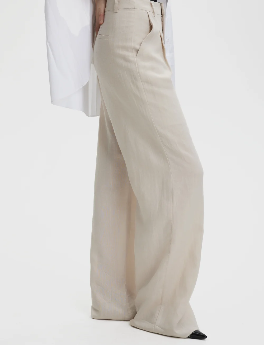 Gestuz - PaulaGZ linen MW wide pants NOOS - hörbuxur - ancient scroll - 4