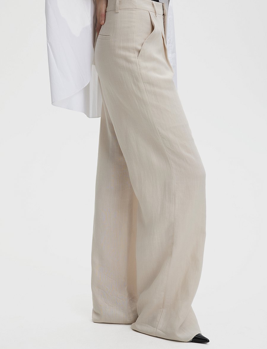 Gestuz - PaulaGZ linen MW wide pants NOOS - leinenhosen - ancient scroll - 4