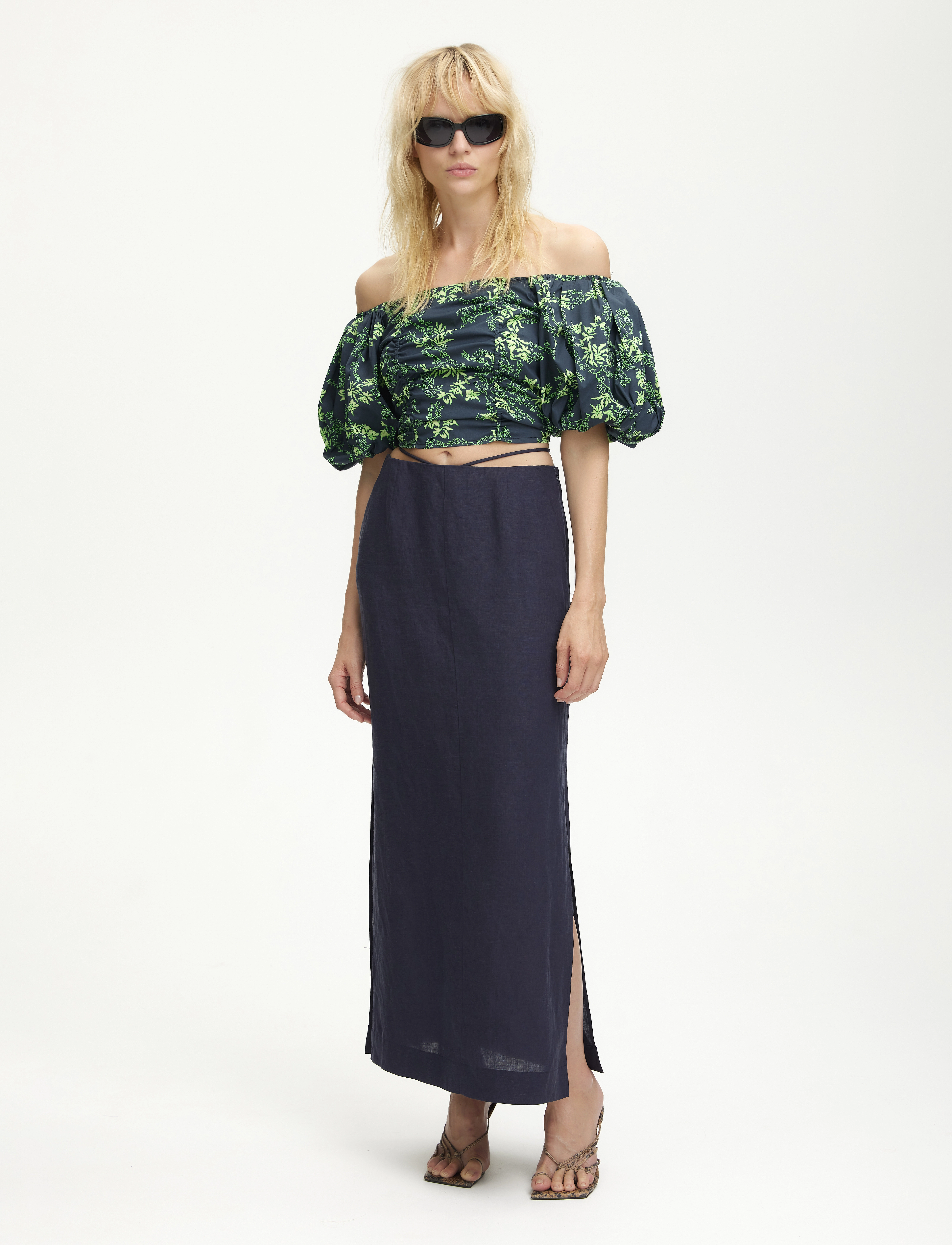 Gestuz - OmaiaGZ P off shoulder top - green flower - 2