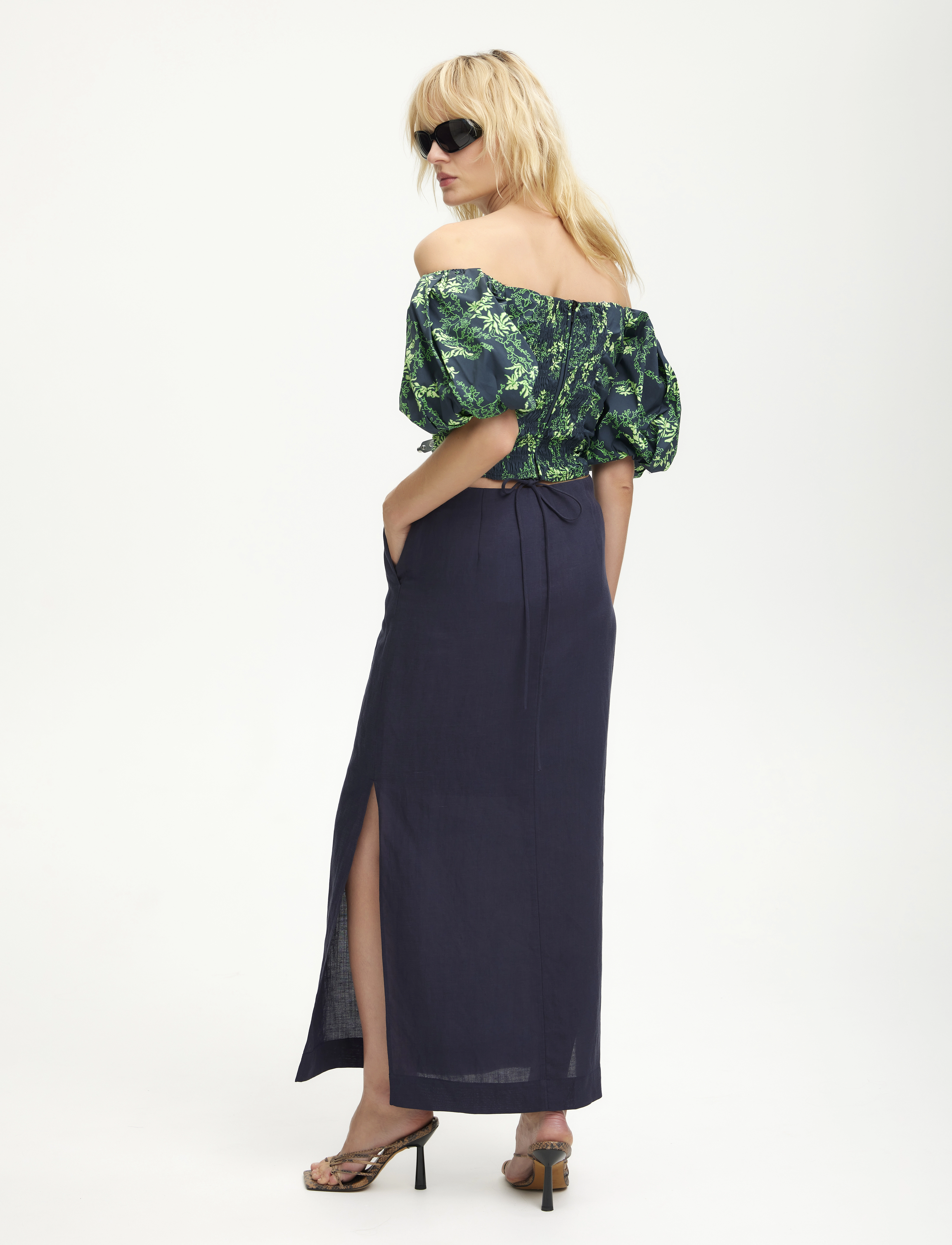 Gestuz - OmaiaGZ P off shoulder top - green flower - 3