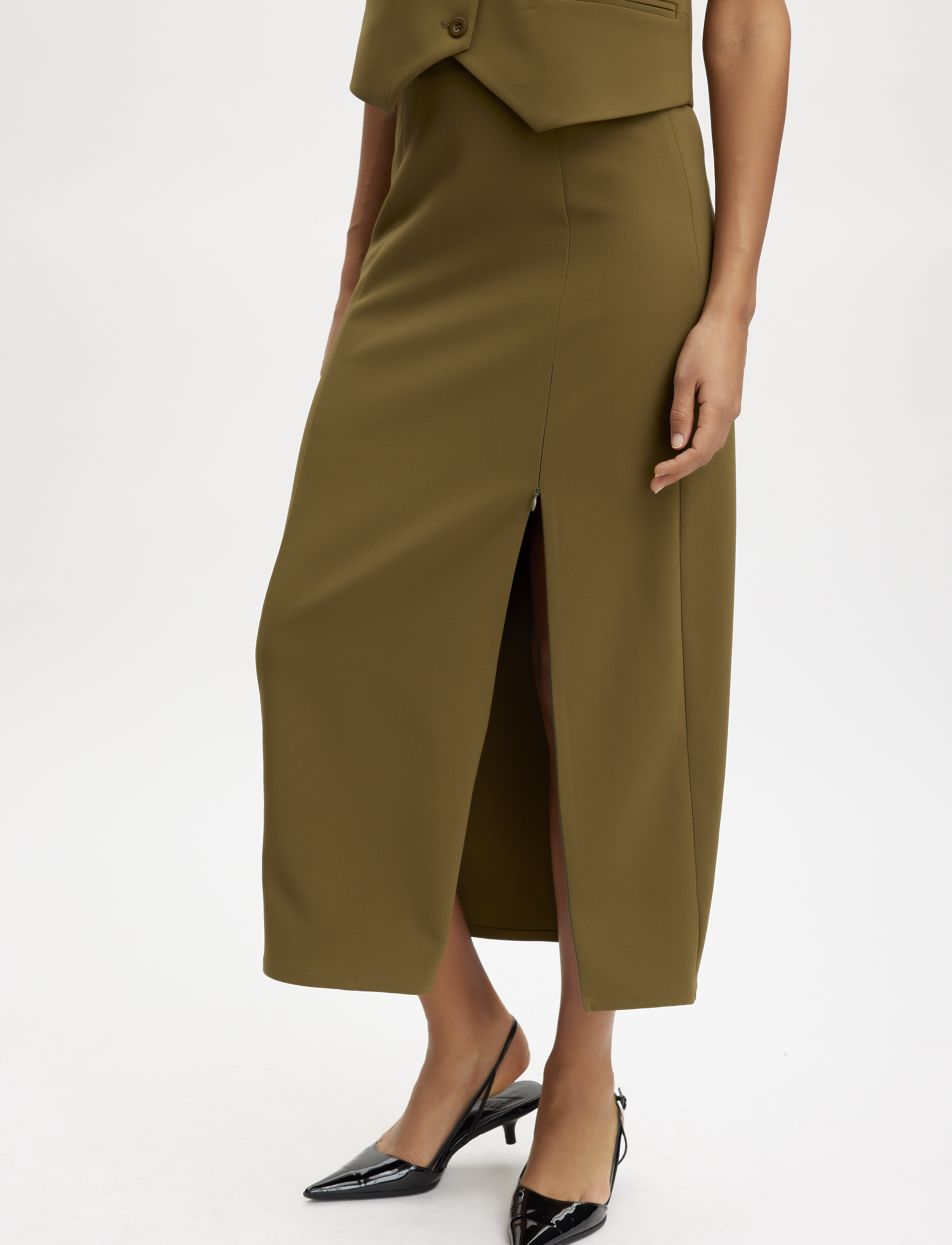 Gestuz - JoelleGZ HW long skirt - dark olive - 3