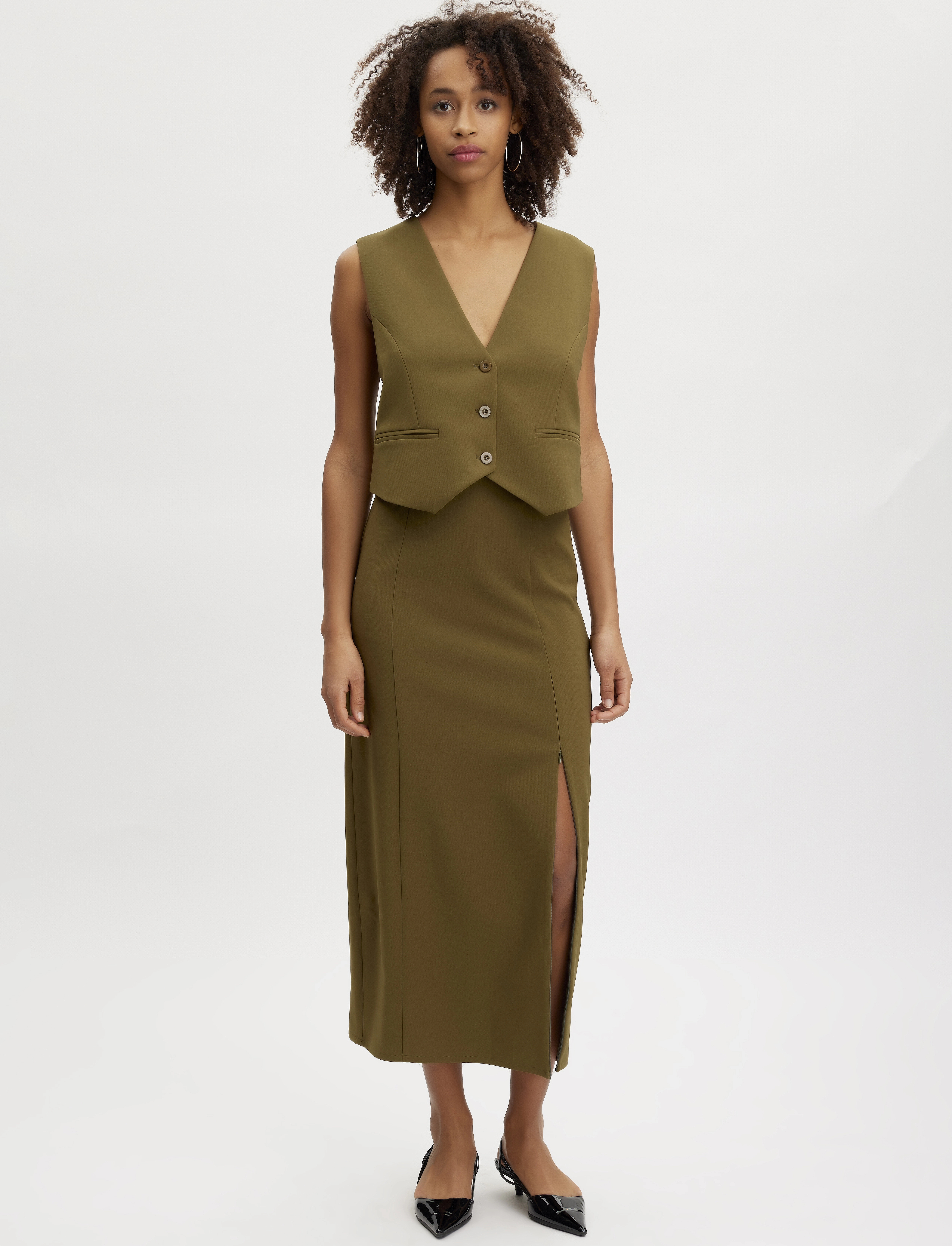 Gestuz - JoelleGZ HW long skirt - dark olive - 4