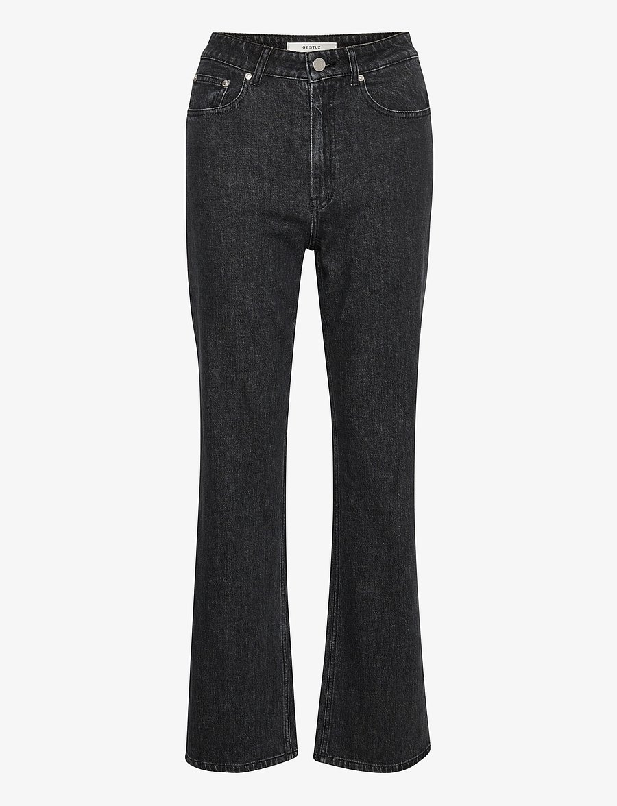 Gestuz - LucieGZ HW straight jeans - gerade jeans - dark grey washed - 1