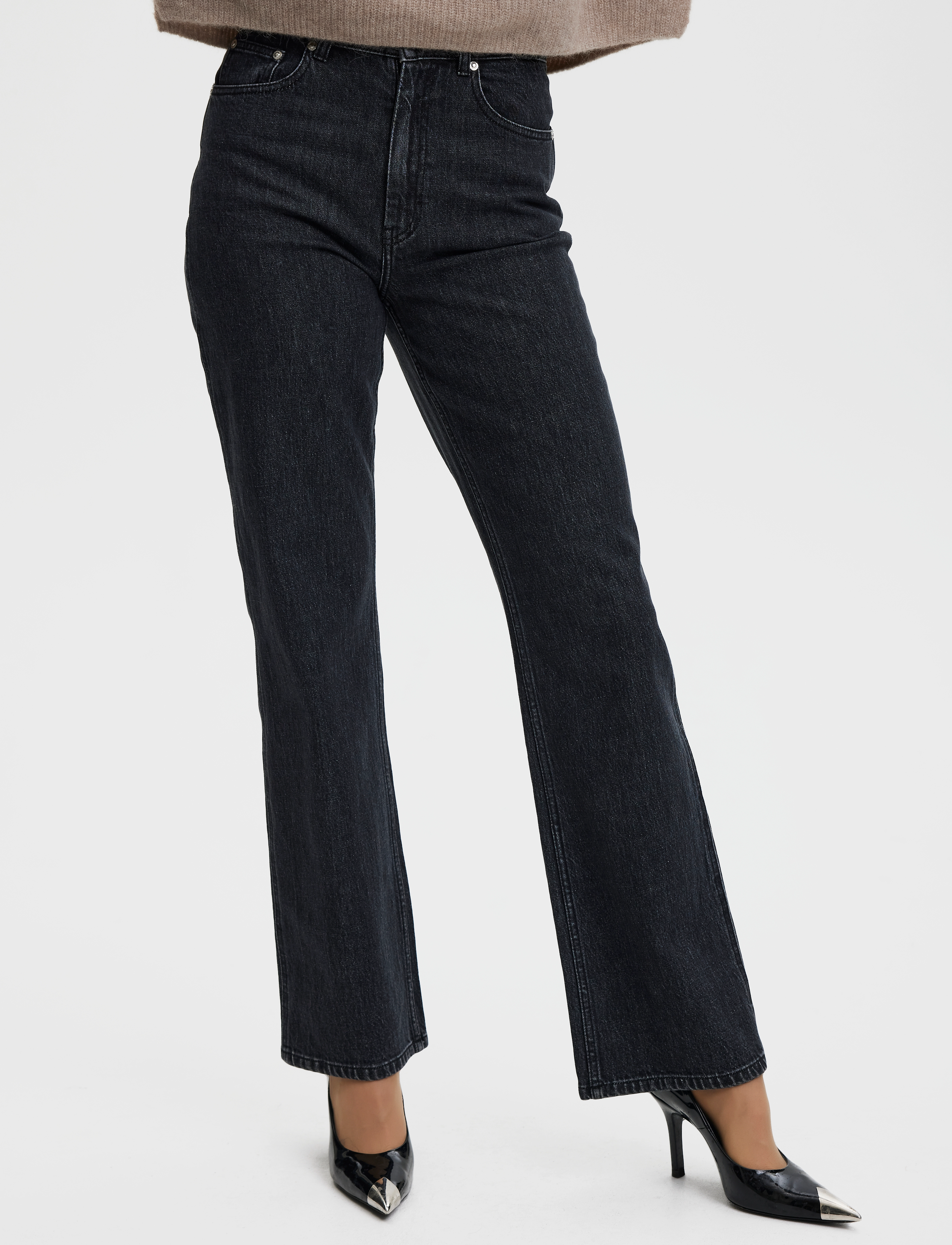 Gestuz LucieGZ HW straight jeans - Jeans - DARK GREY WASHED / grey