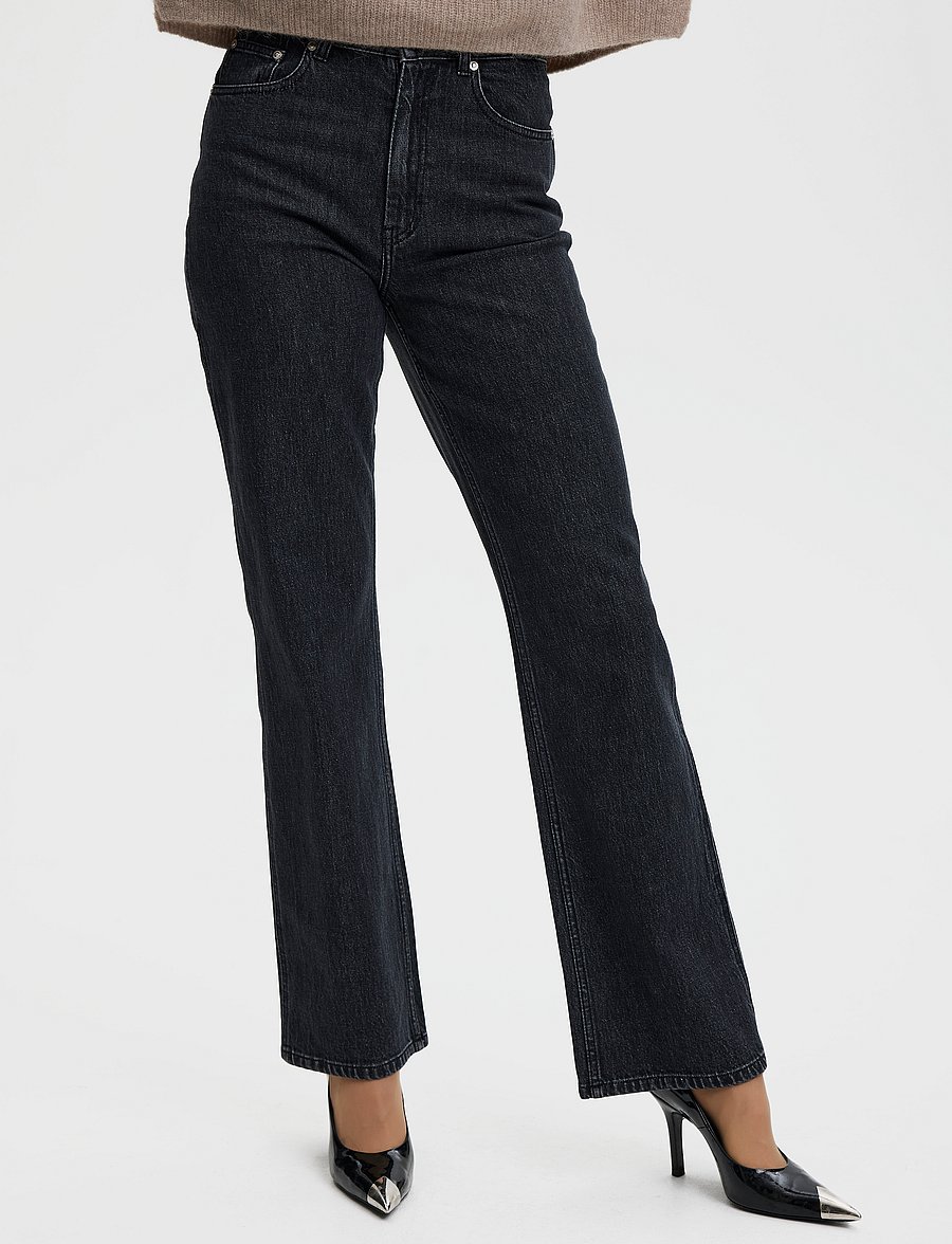 Gestuz - LucieGZ HW straight jeans - gerade jeans - dark grey washed - 0