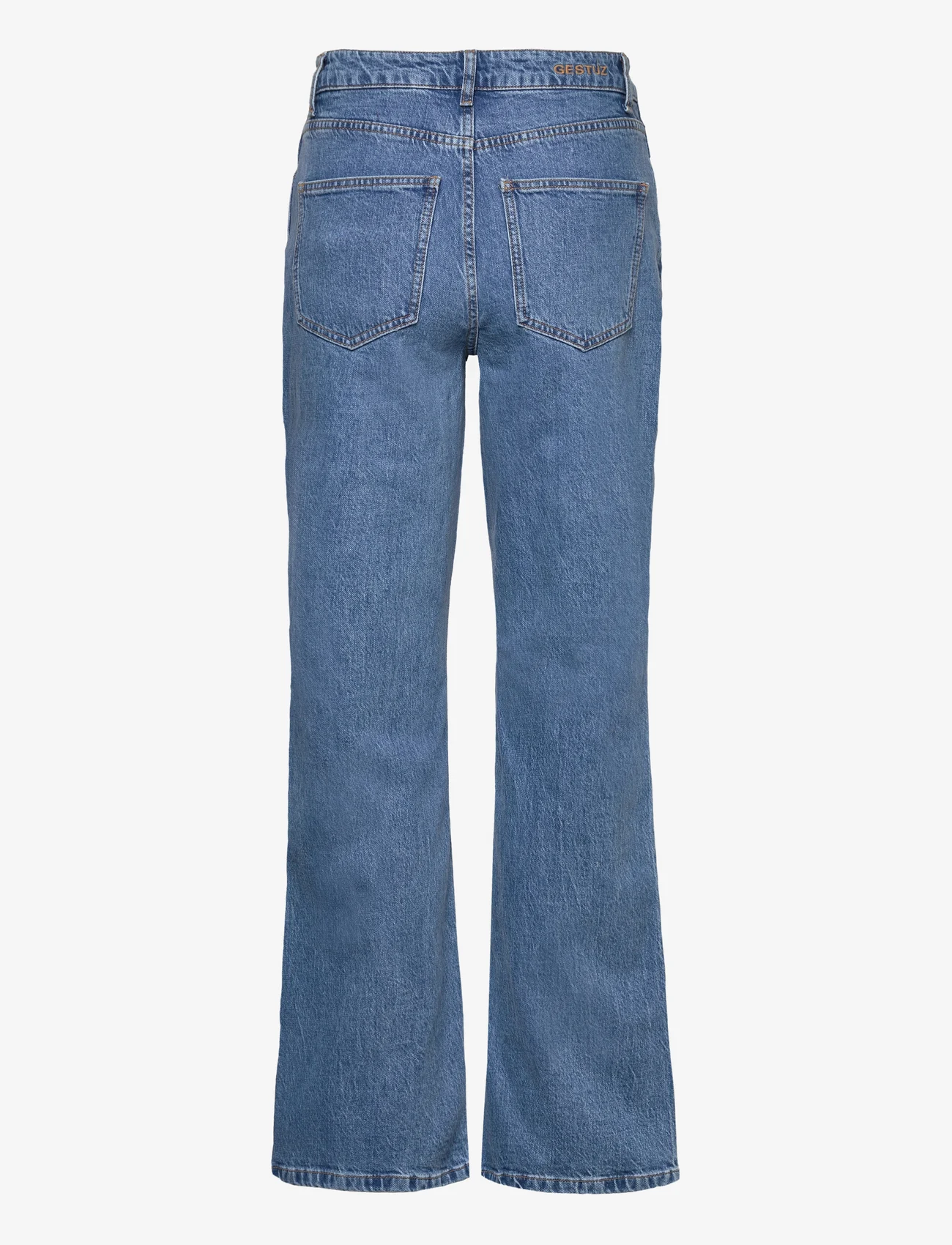 Gestuz - LucieGZ HW straight jeans NOOS - tiesaus kirpimo džinsai - mid dark blue washed - 1