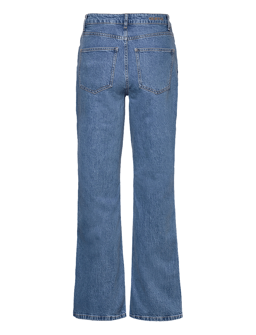 Gestuz - LucieGZ HW straight jeans - moetrendid - mid dark blue washed - 2