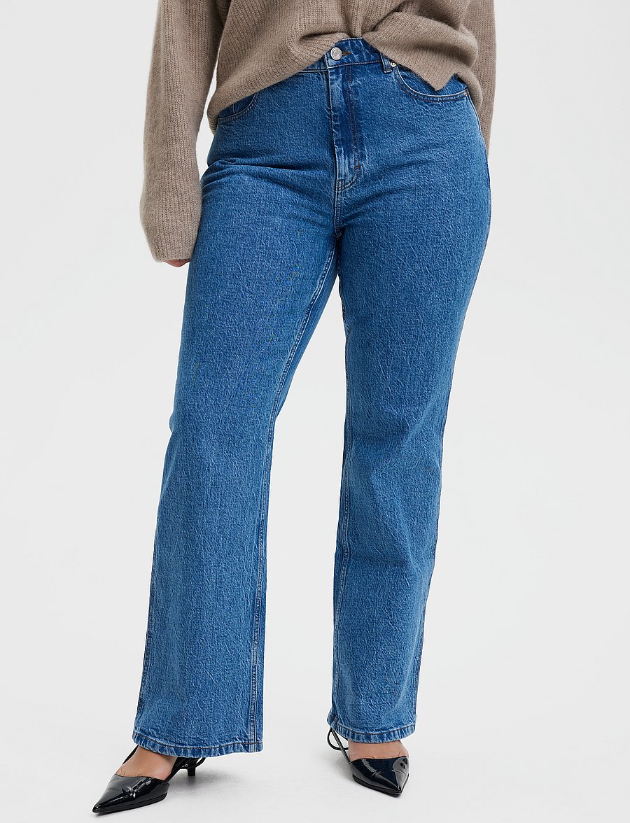 Gestuz - LucieGZ HW straight jeans - moetrendid - mid dark blue washed - 0