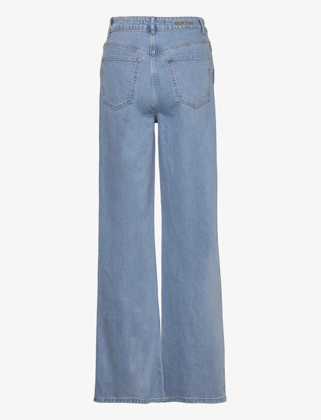 Gestuz - AuraGZ HW wide jeans NOOS - džinsa bikses ar platām starām - mid blue washed - 1