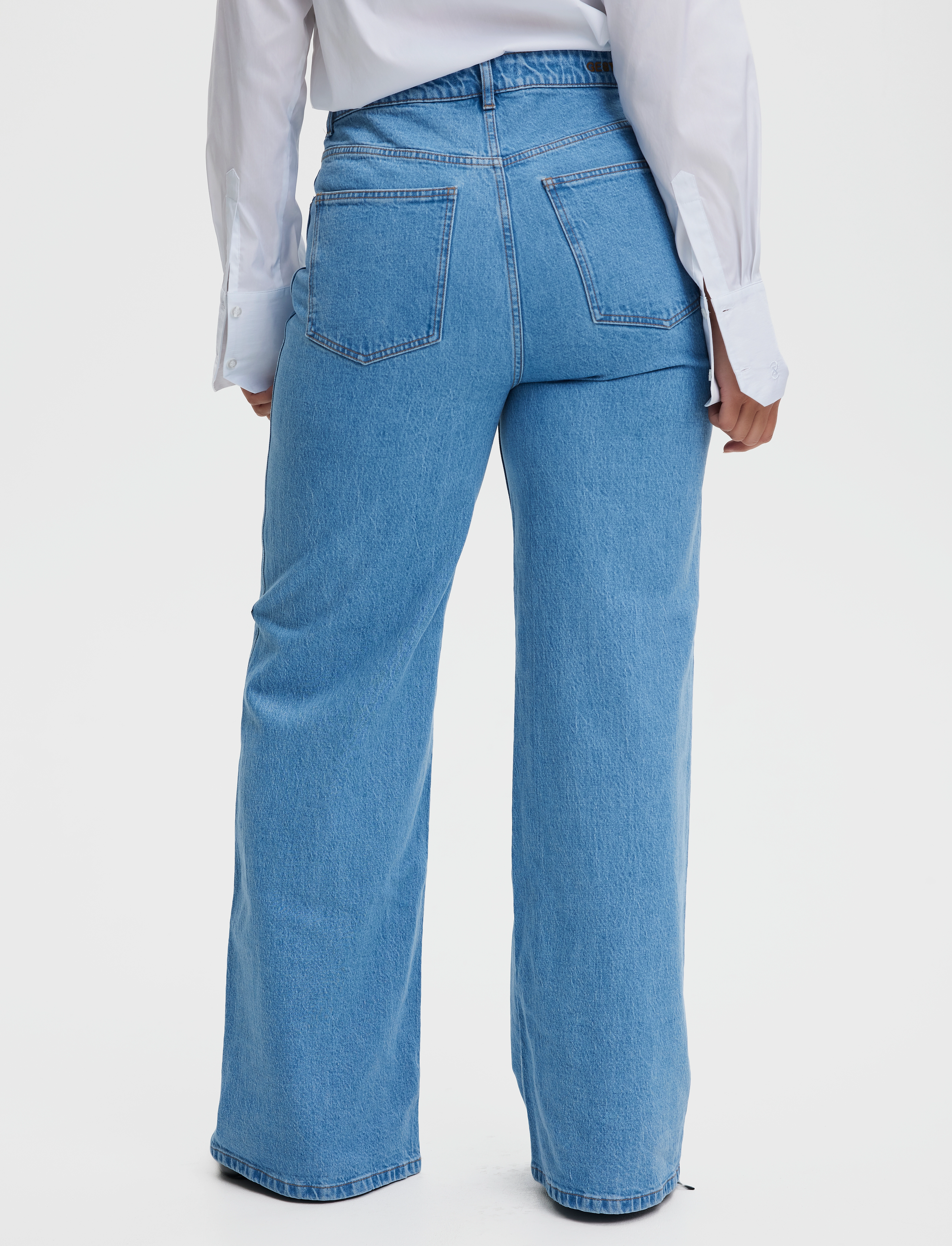 Gestuz - AuraGZ HW wide jeans NOOS - hosen mit weitem bein - mid blue washed - 0