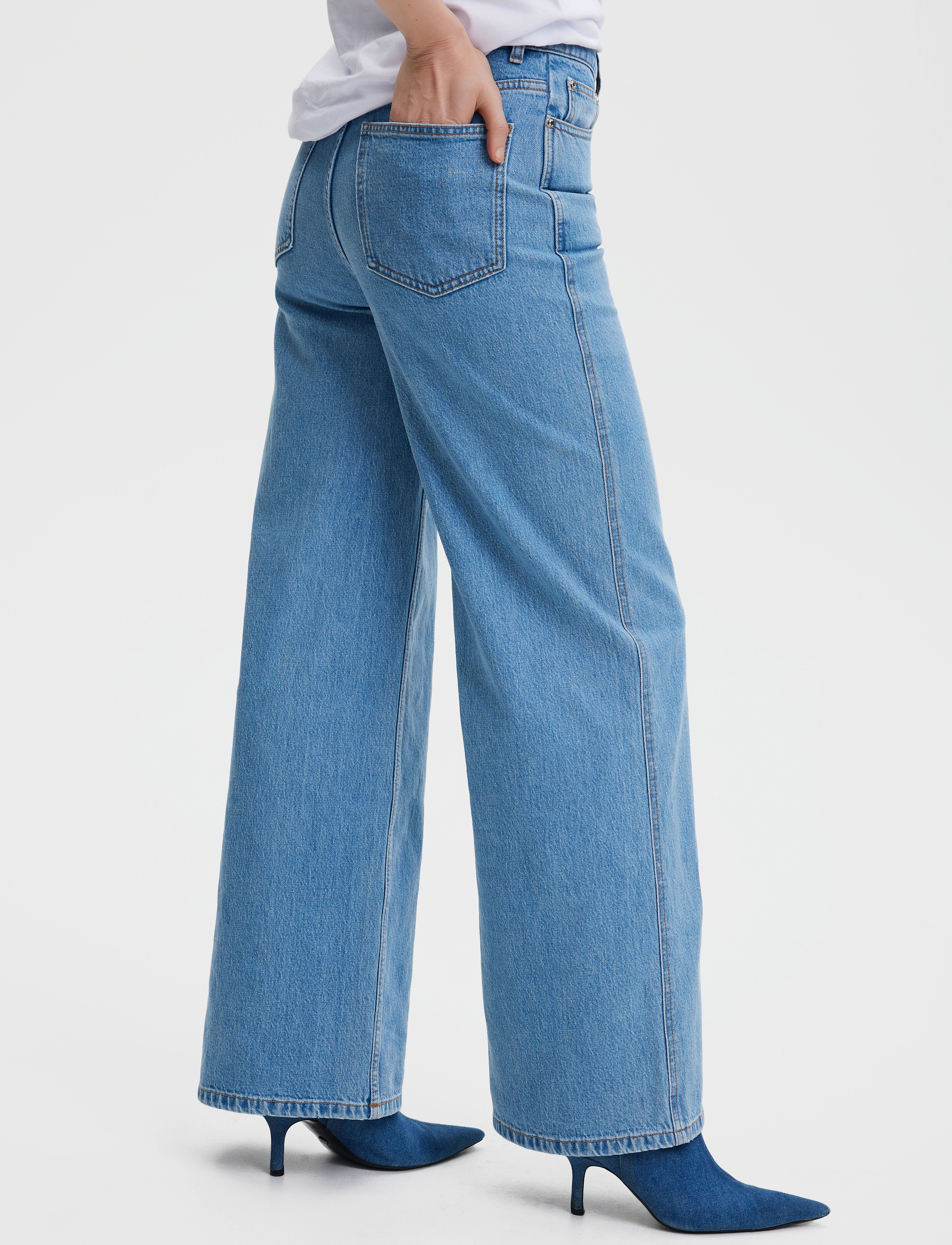 Gestuz - AuraGZ HW wide jeans NOOS - hosen mit weitem bein - mid blue washed - 5