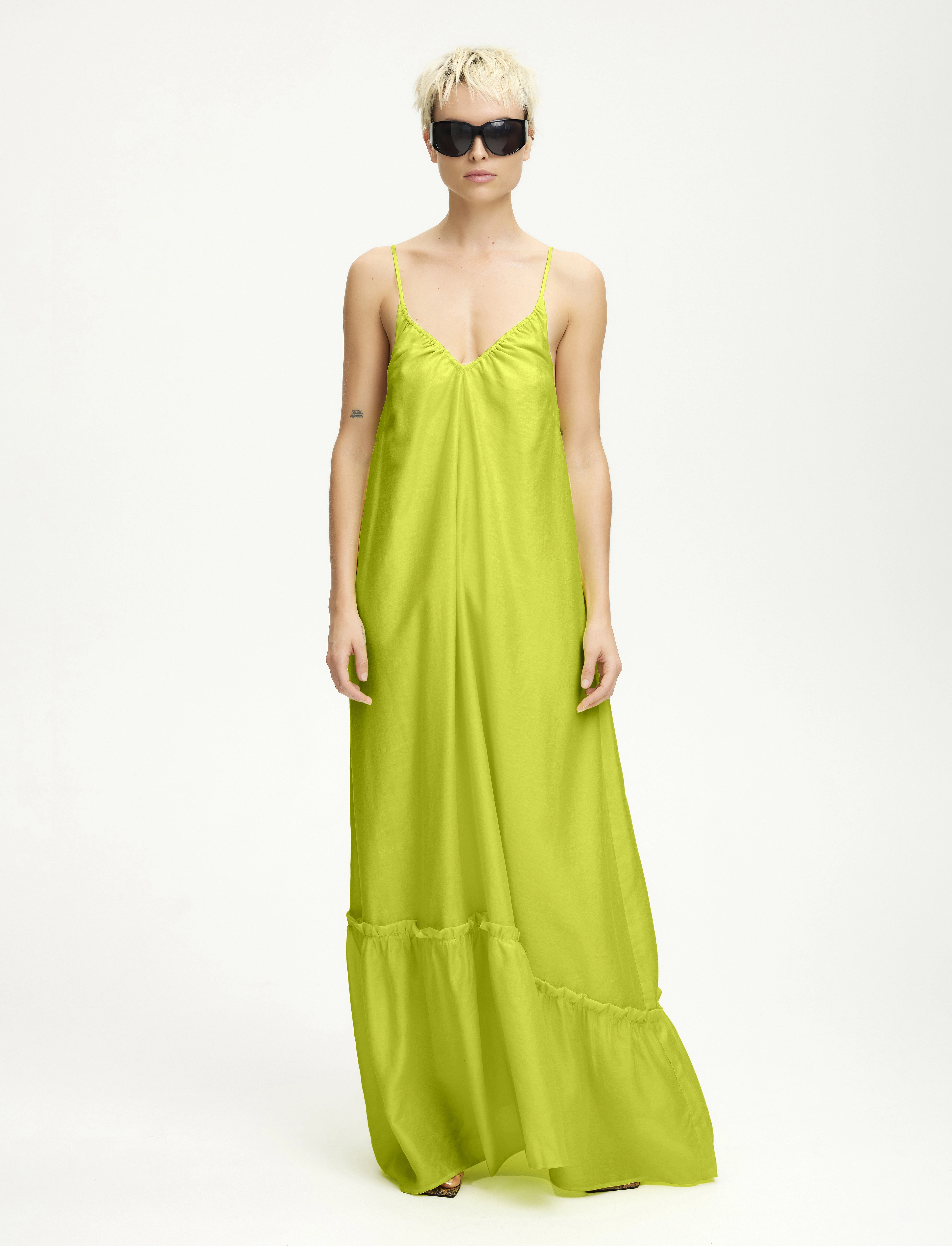 Gestuz TheaGZ long strap dress - Slip kjoler - EVENING PRIMROSE / green