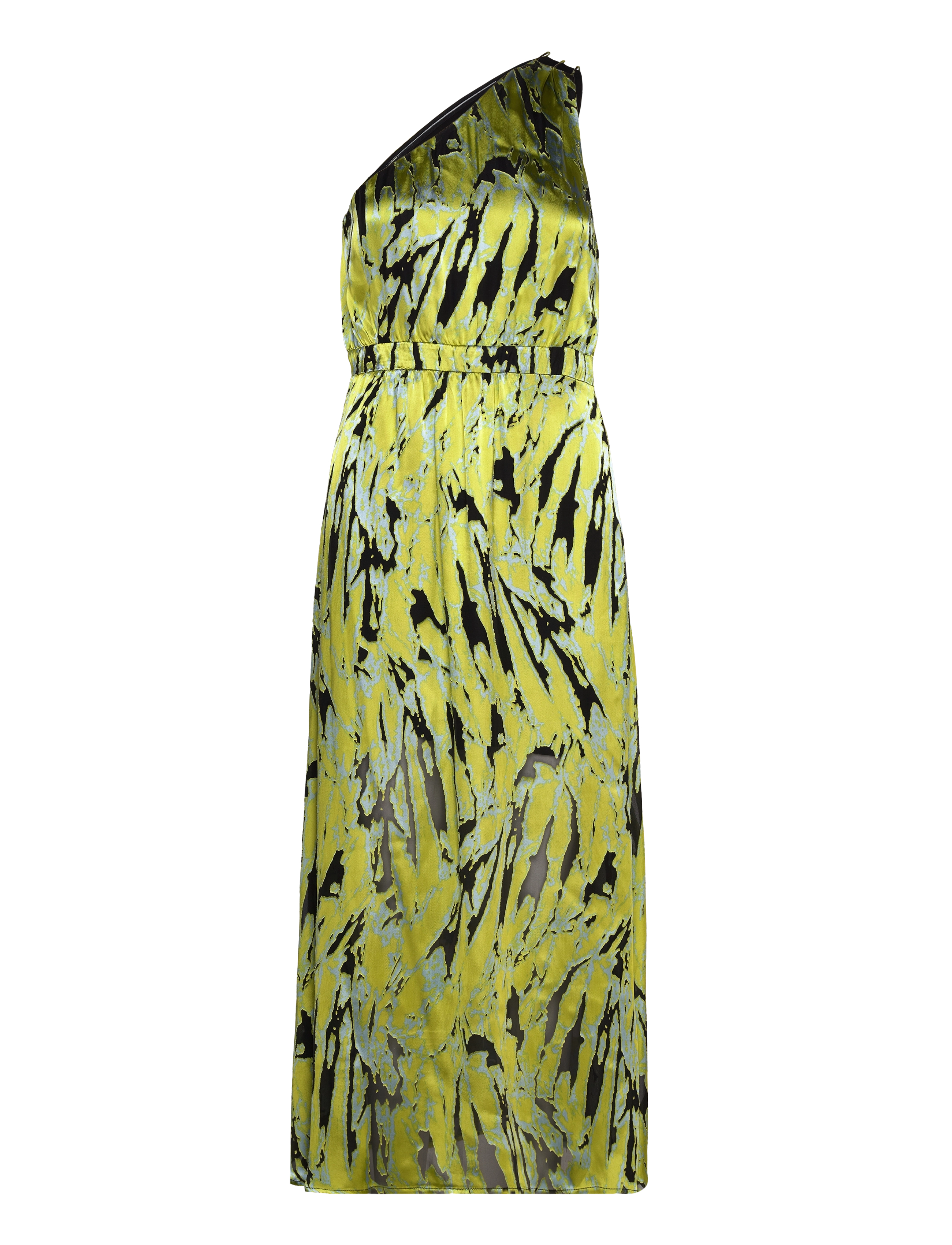 Gestuz - AnnaGZ silk one shoulder dress - green blue scratch - 1