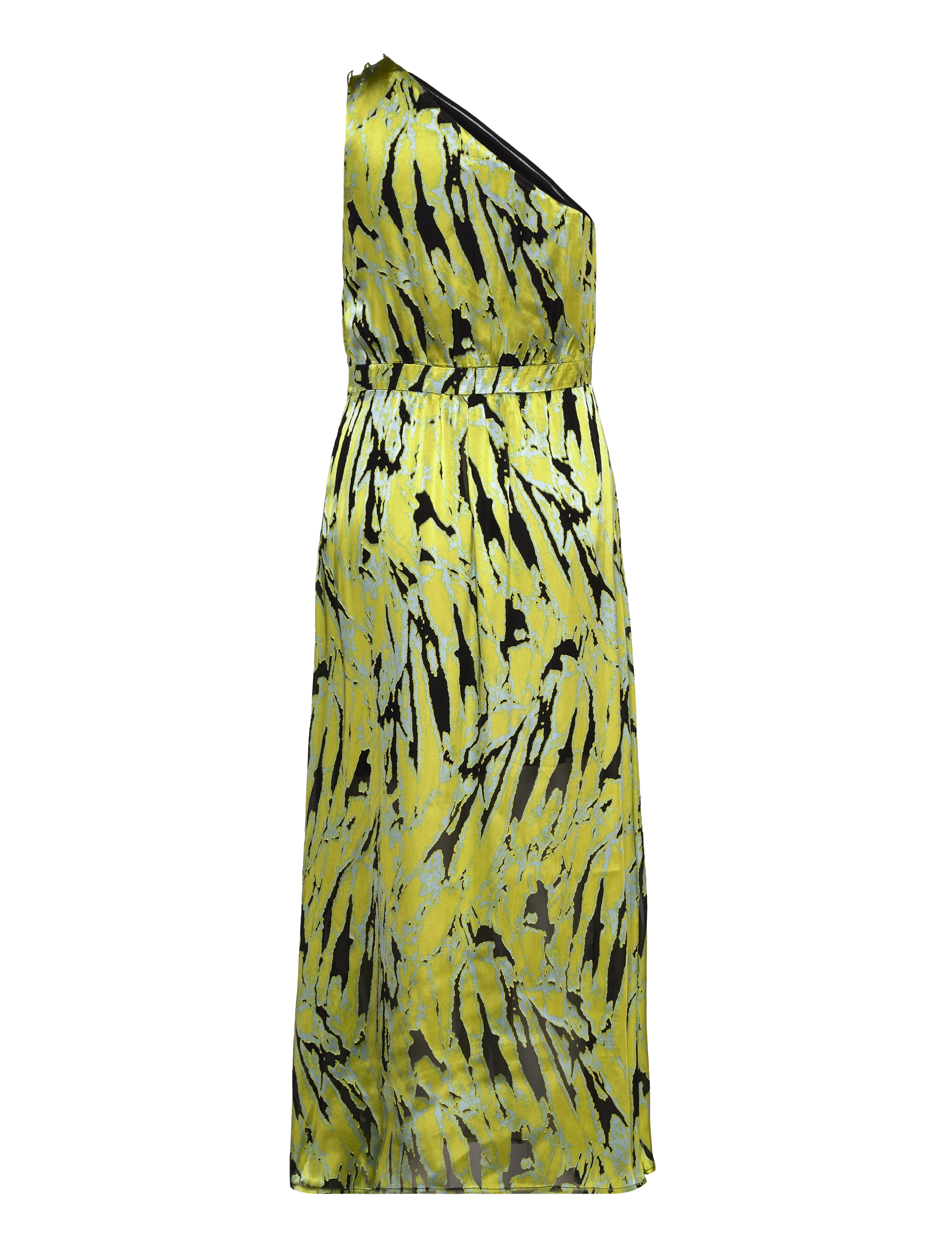 Gestuz - AnnaGZ silk one shoulder dress - green blue scratch - 2