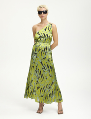 Gestuz - AnnaGZ silk one shoulder dress - vakarėlių drabužiai išparduotuvių kainomis - green blue scratch - 2