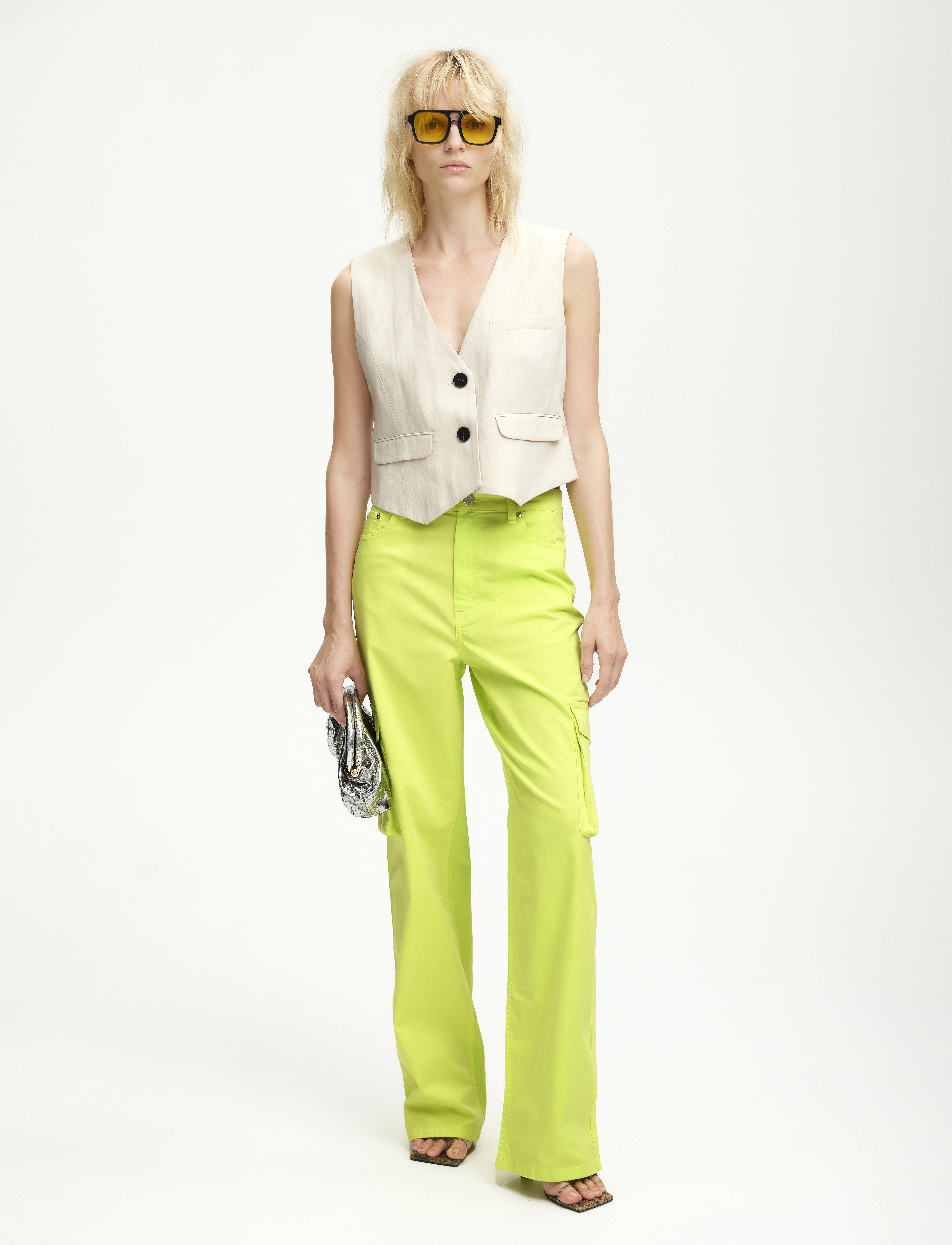 Gestuz RizanaGZ HW jeans - Cargo püksid - EVENING PRIMROSE / green