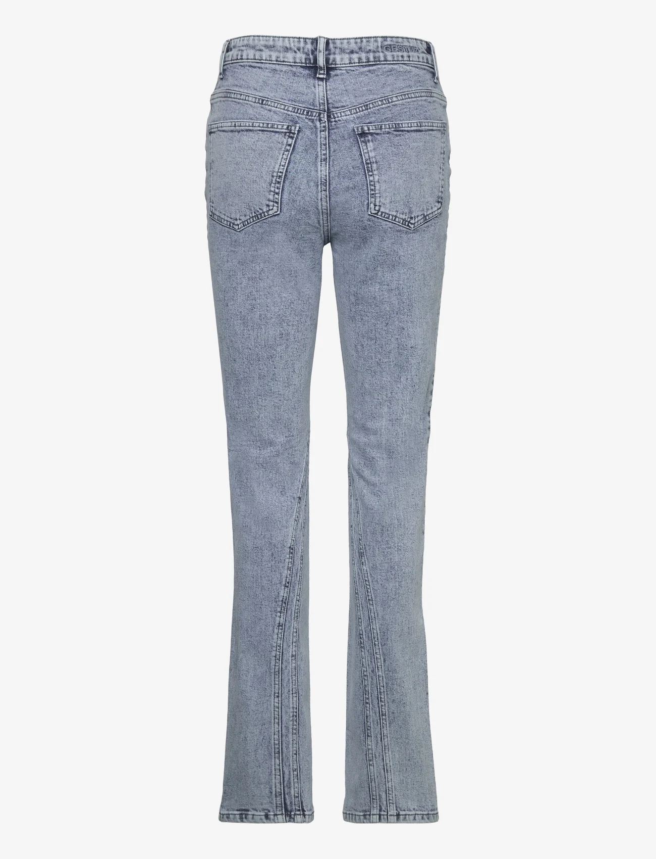 Gestuz - JaniceGZ LW straight jeans - kitsad teksad - washed mid blue - 1