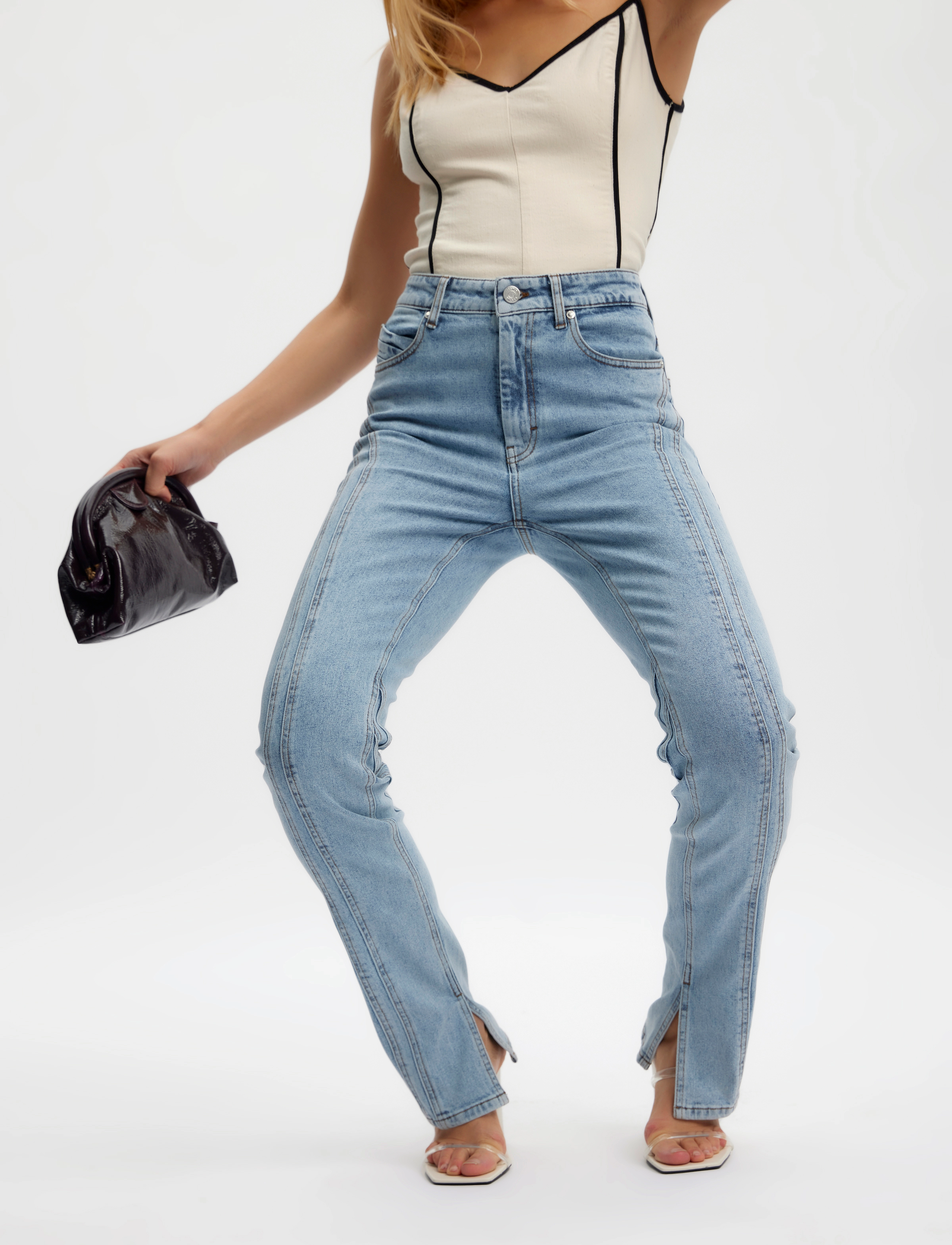 Gestuz - JaniceGZ LW straight jeans - slim jeans - washed mid blue - 5