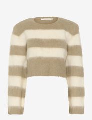 Gestuz - SafiGZ pullover - jumpers - timber wolf/off white - 0
