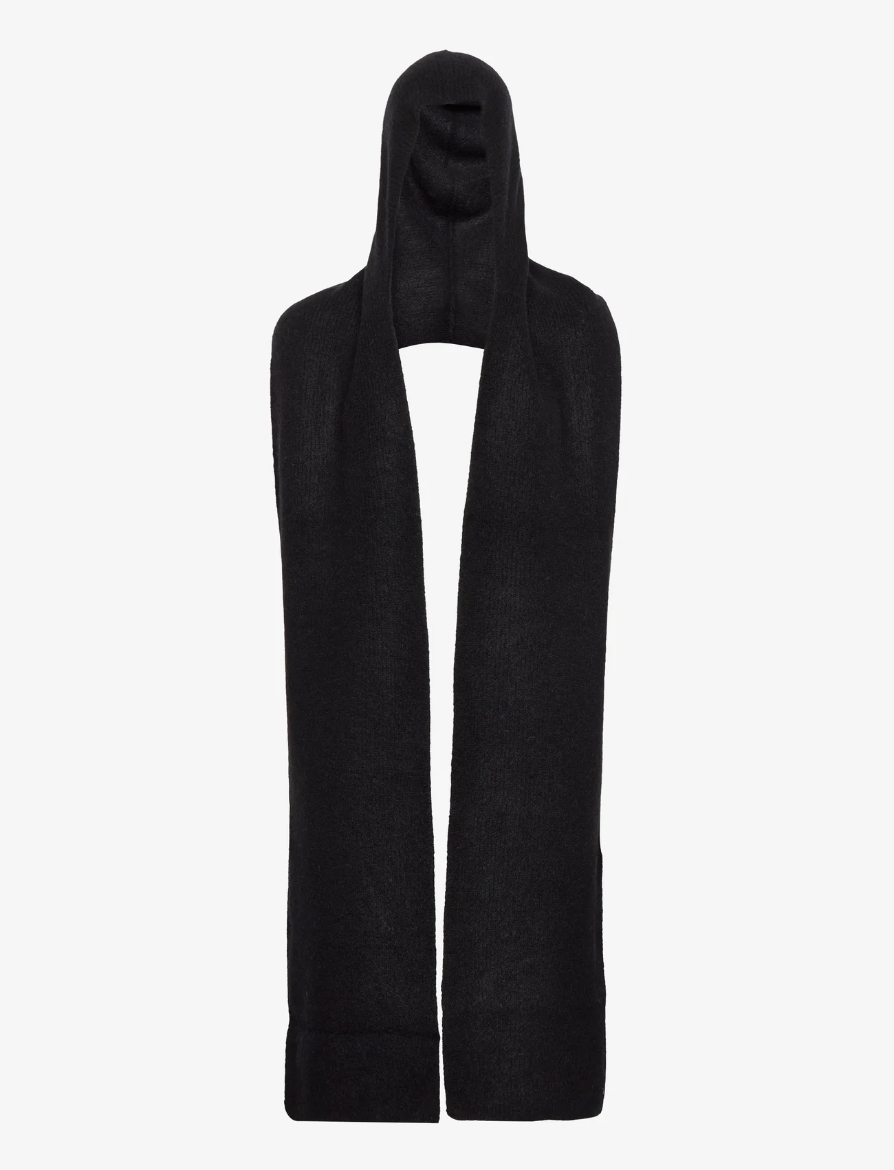 Gestuz - AlphaGZ wool hoodscarf - winter scarves - black - 0