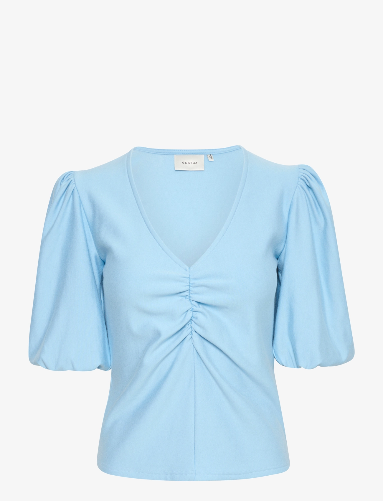 GESTUZ Rifagz Ss Balloon Bluse Blau - XS - Damen