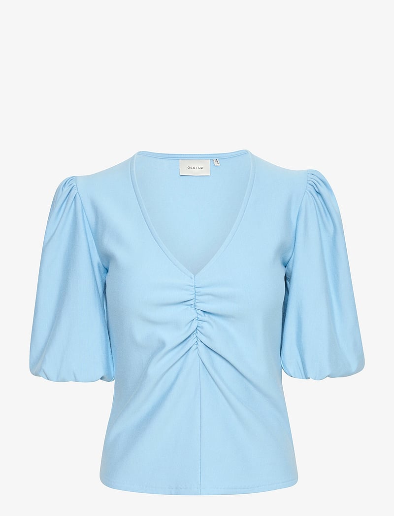 Gestuz - RifaGZ ss balloon blouse - kurzämlige blusen - clear sky - 1