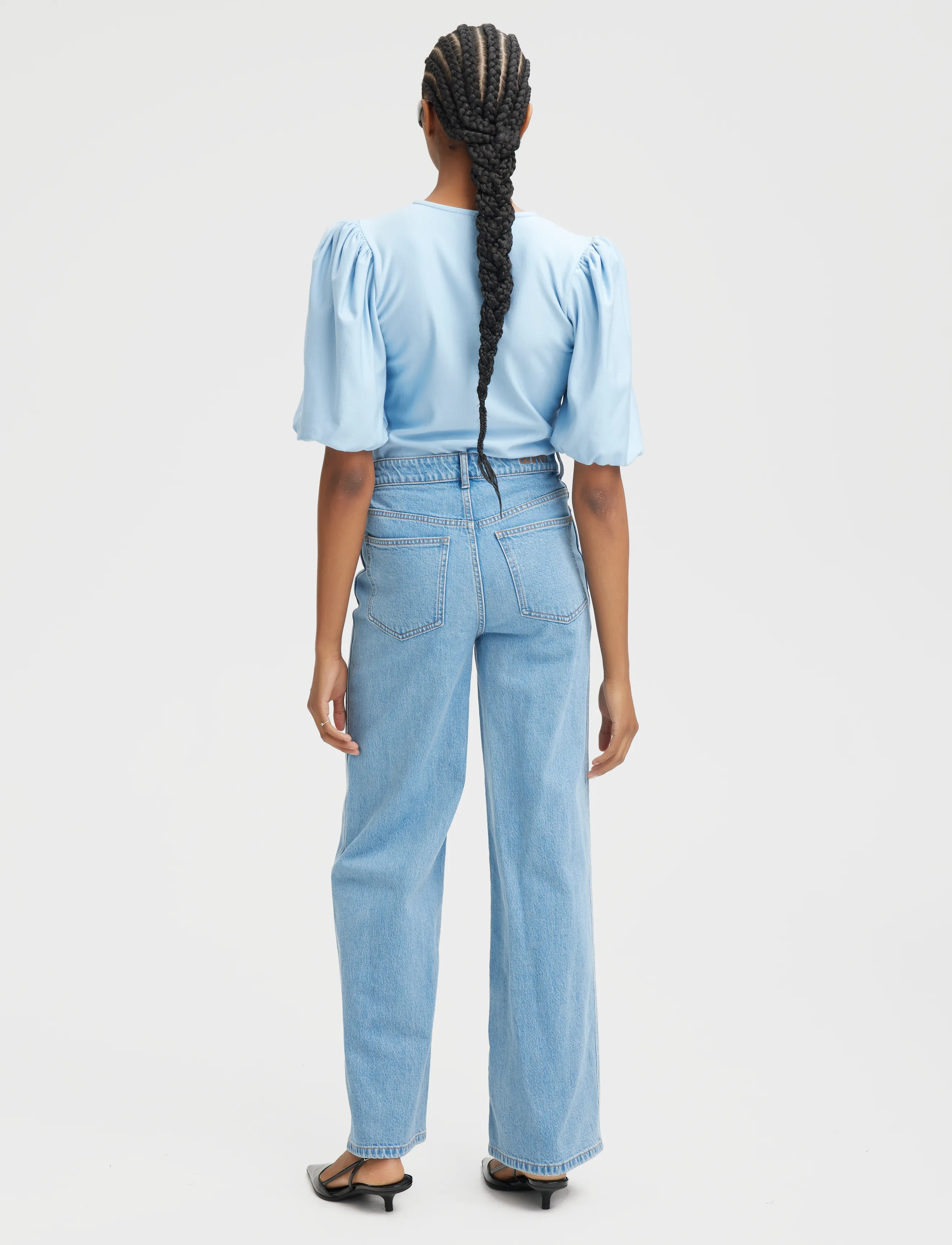 Gestuz - RifaGZ ss balloon blouse - kortærmede bluser - clear sky - 4