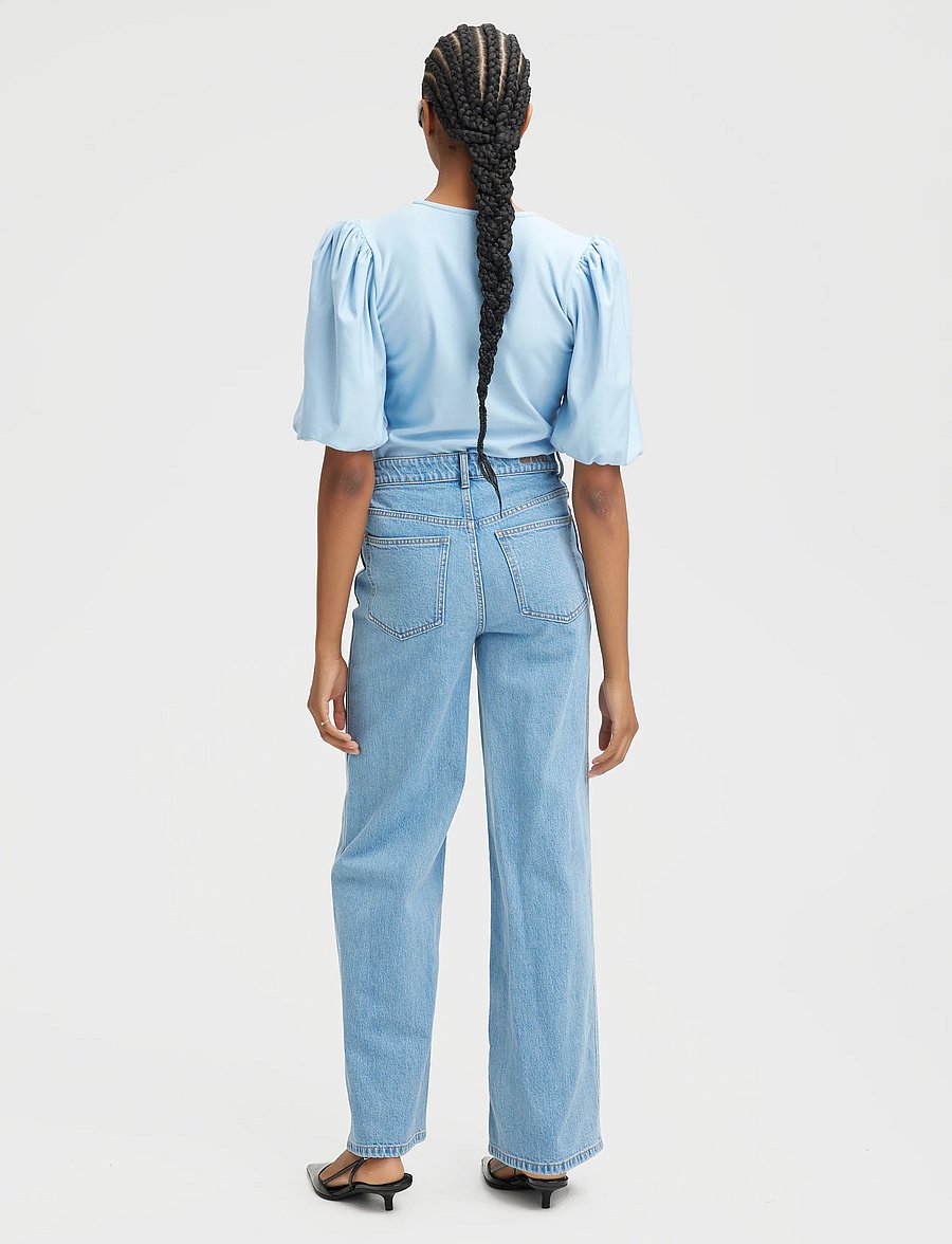 Gestuz - RifaGZ ss balloon blouse - kurzärmelige blusen - clear sky - 4