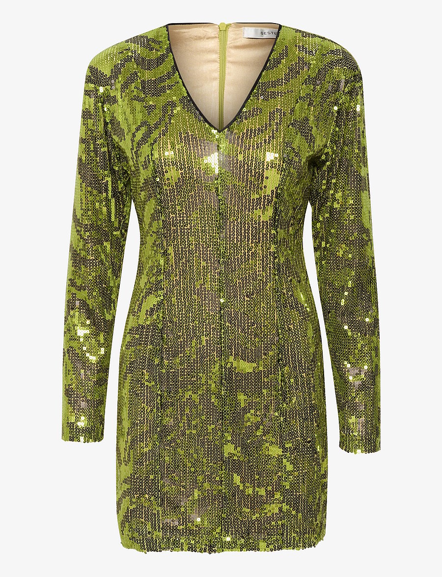Gestuz - PaisleyGZ ls short dress - pailletkjoler - woodbine - 1