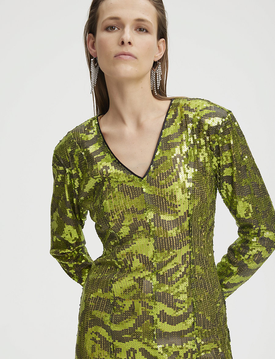 Gestuz - PaisleyGZ ls short dress - pailletkjoler - woodbine - 0
