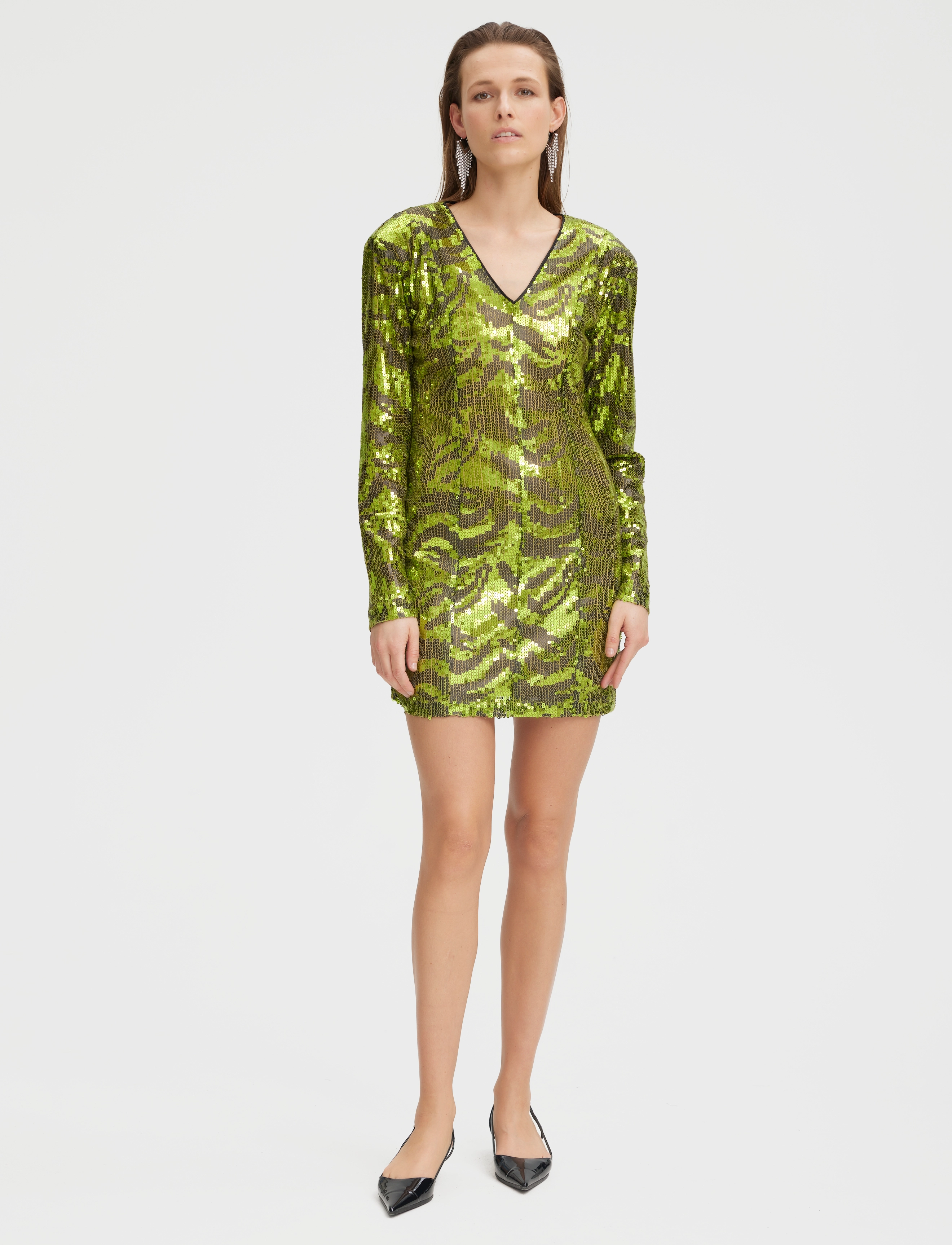 Gestuz - PaisleyGZ ls short dress - pailletkjoler - woodbine - 3