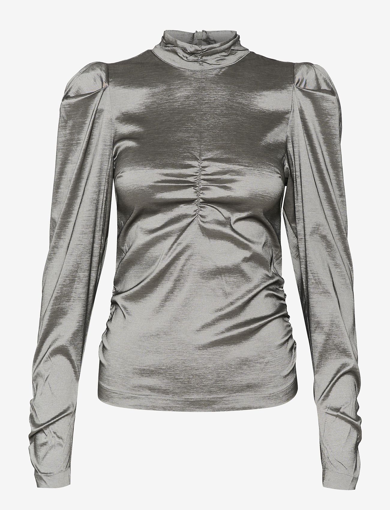 Gestuz - YesicaGZ blouse - langärmlige blusen - black silver metallic - 1
